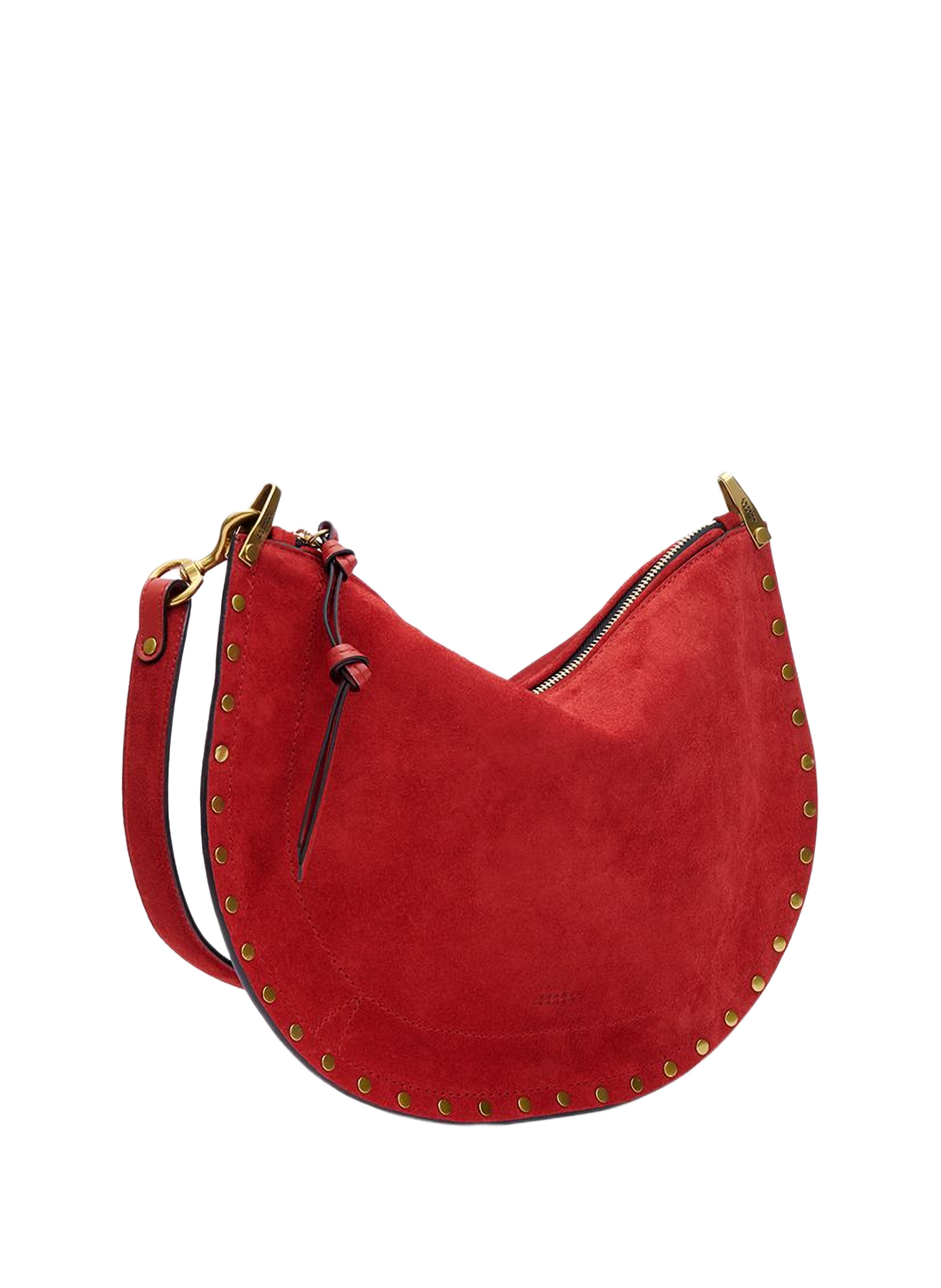 Oskan soft zip leather calf suede bag ISABEL MARANT Red