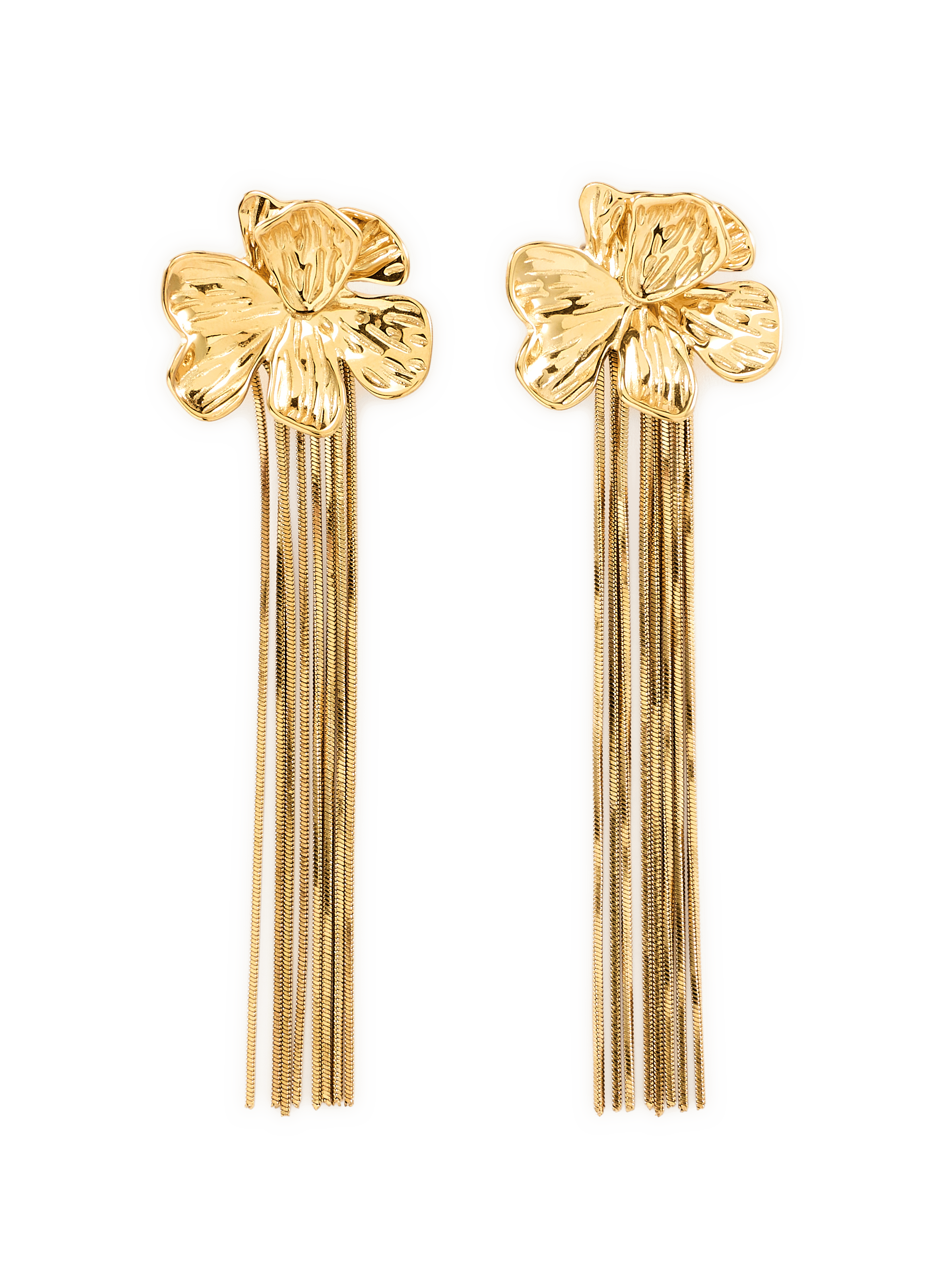 Hängende Blumenohrringe AU PRINTEMPS PARIS Golden