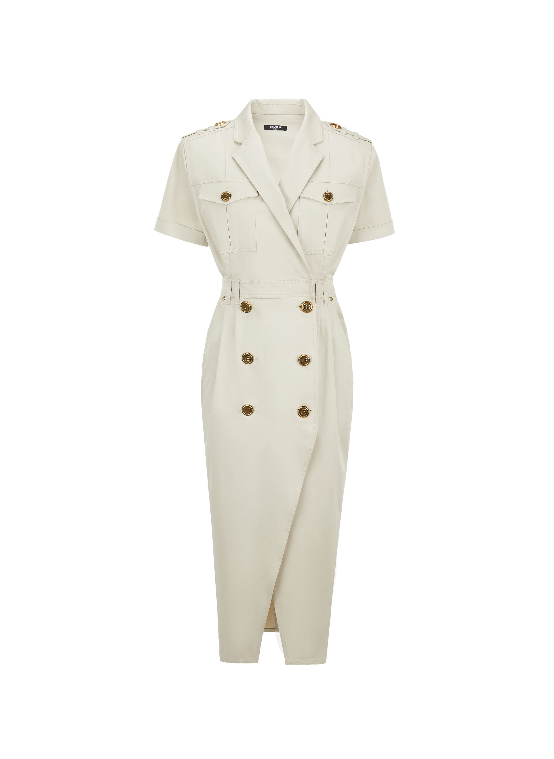 Robe midi à détails boutonnés