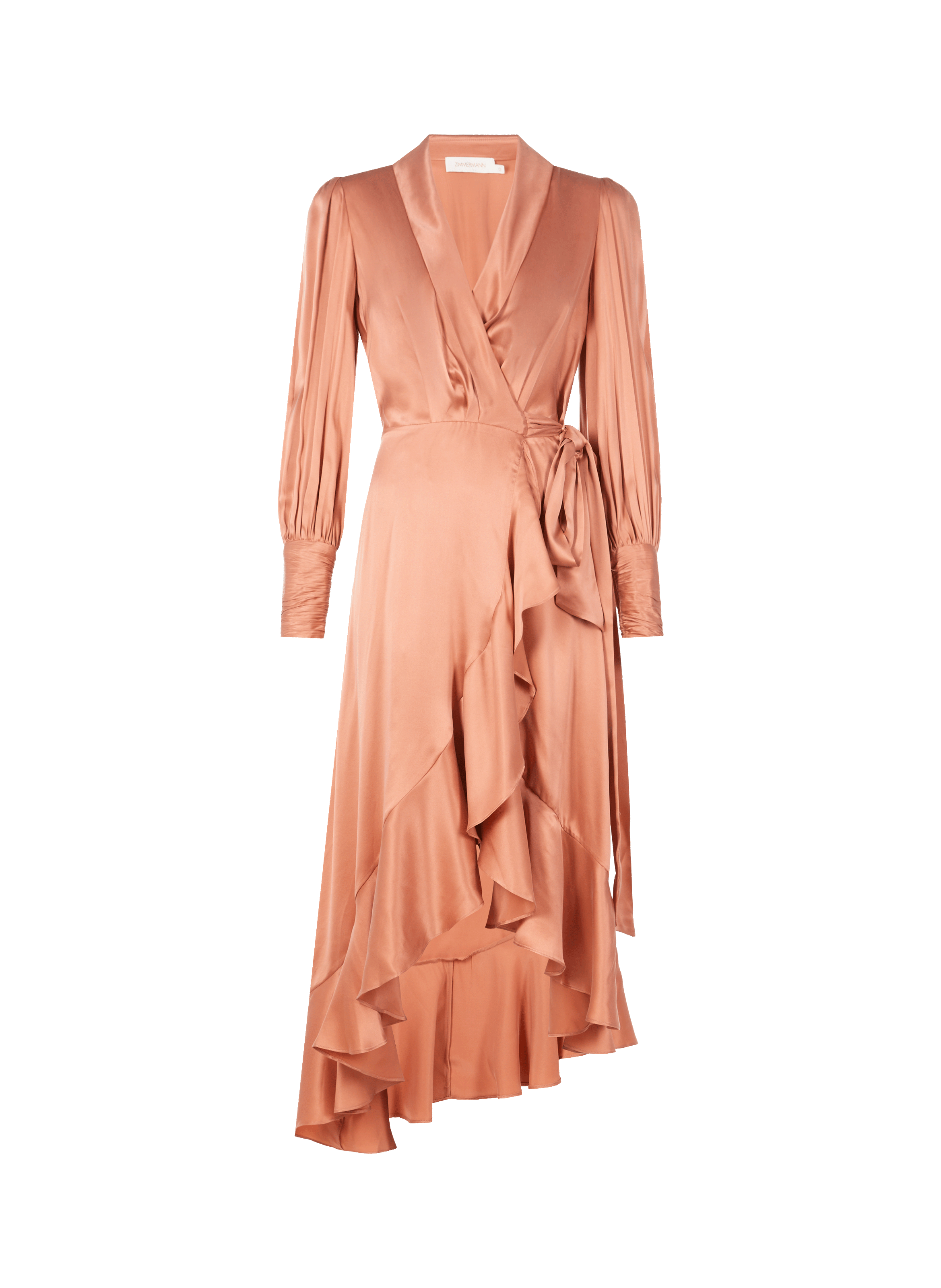 Robe midi portefeuille en soie