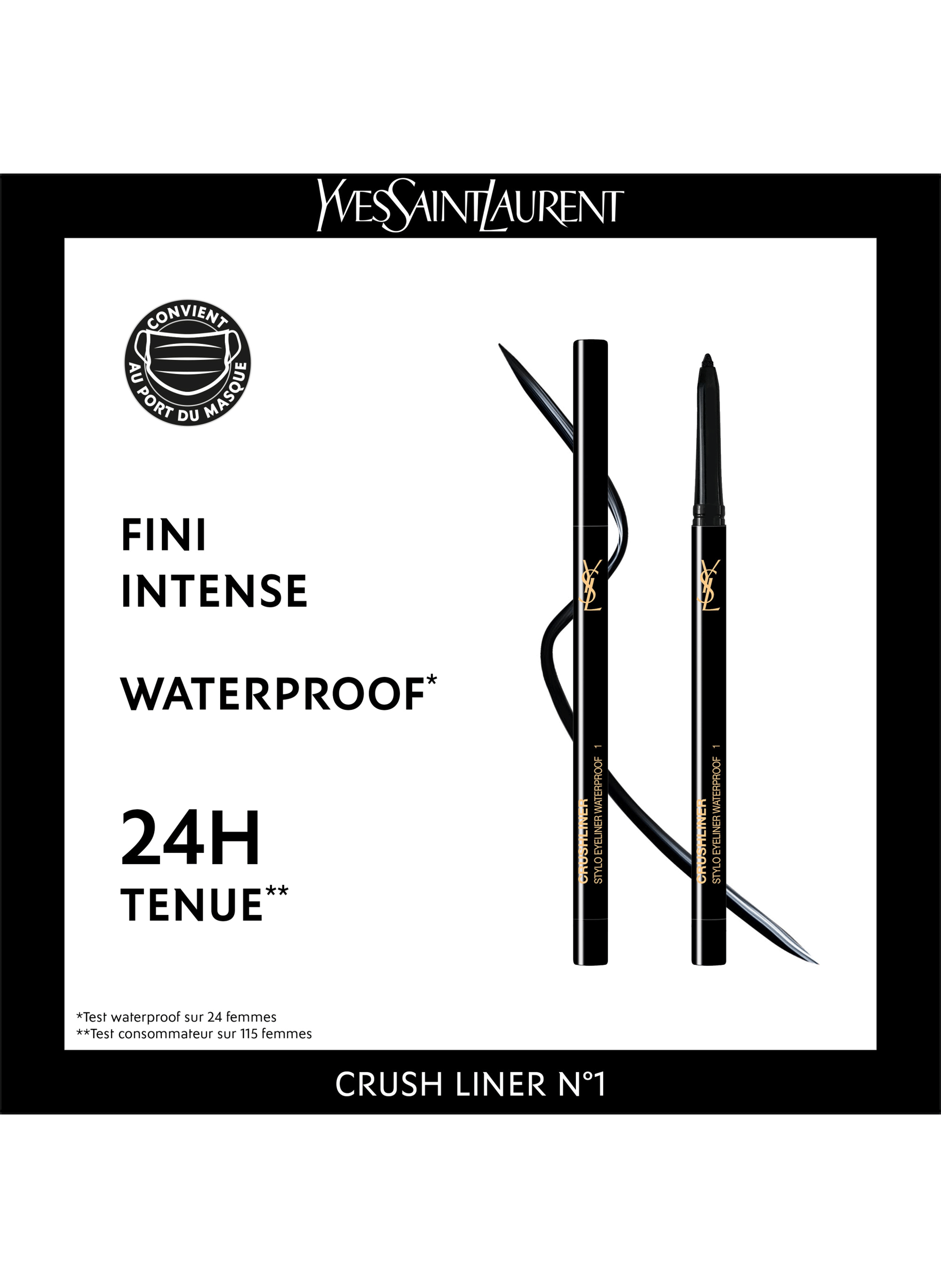 Crushliner crayon yeux YVES SAINT LAURENT N°1 noir intense