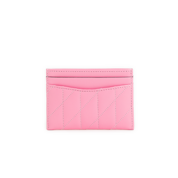 Coach Quilted Leather Card Holder In Pink
