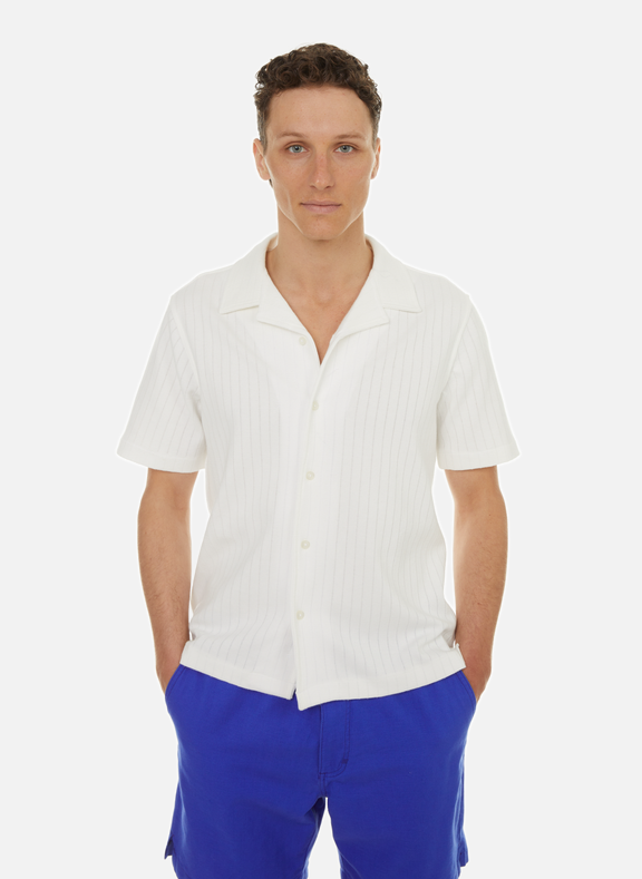 GUESS Striped cotton shirt White