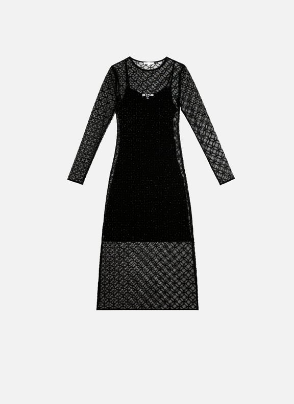 Robe longue Veril en tulle et strass Noir by SAISON 1865 SAISON 1865 Robe longue Veril en tulle et strass Noir