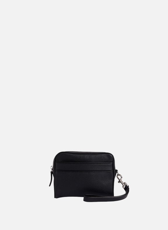 Pochette avec dragonne amovible charles en cuir grainé Noir by LE TANNEUR LE TANNEUR Pochette avec dragonne amovible charles en cuir grainé Noir