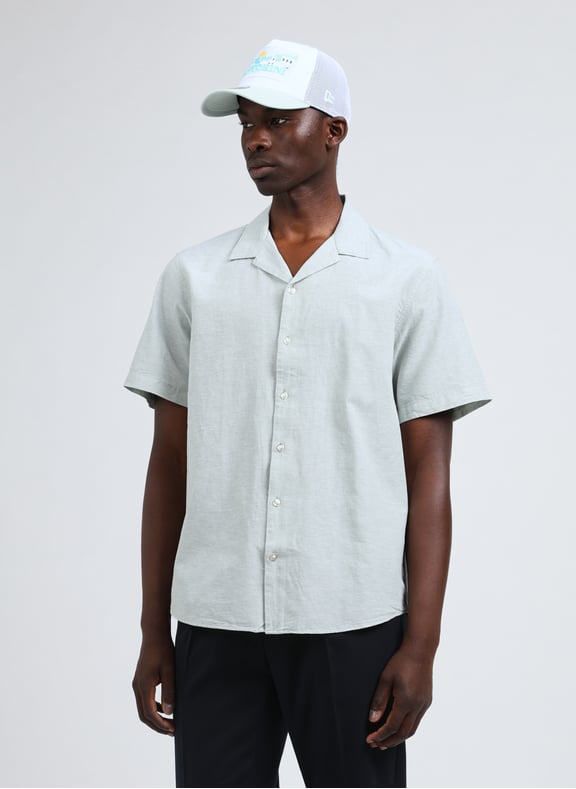 Cotton and linen shirt Green by SELECTED SELECTED Cotton and linen shirt Green