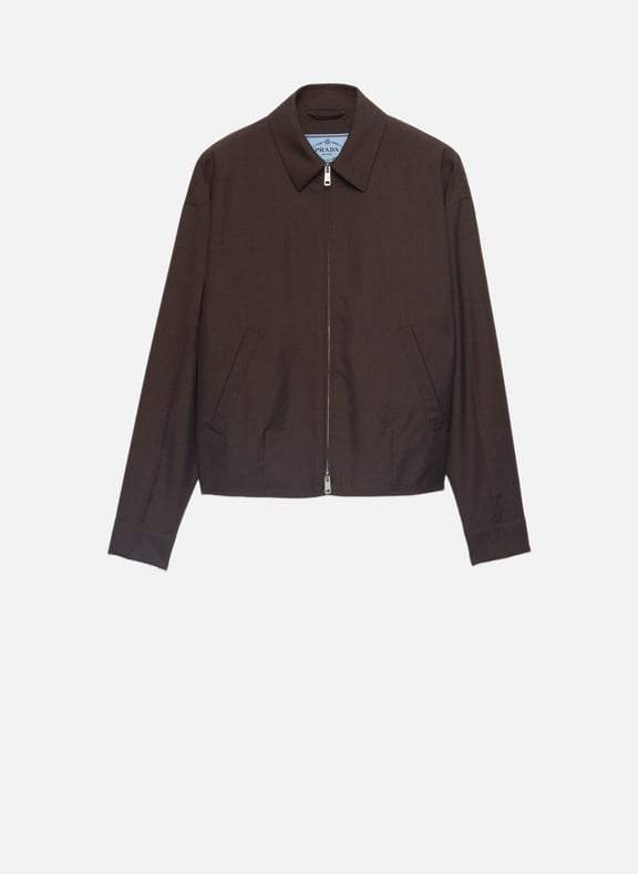 Blouson en mohair de chevreau Marron by PRADA PRADA Blouson en mohair de chevreau Marron