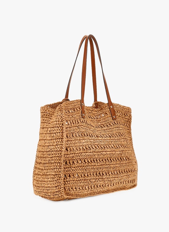 Irene woven raffia tote bag | Multicolour by GUESS Irene woven raffia tote bag Multicolour