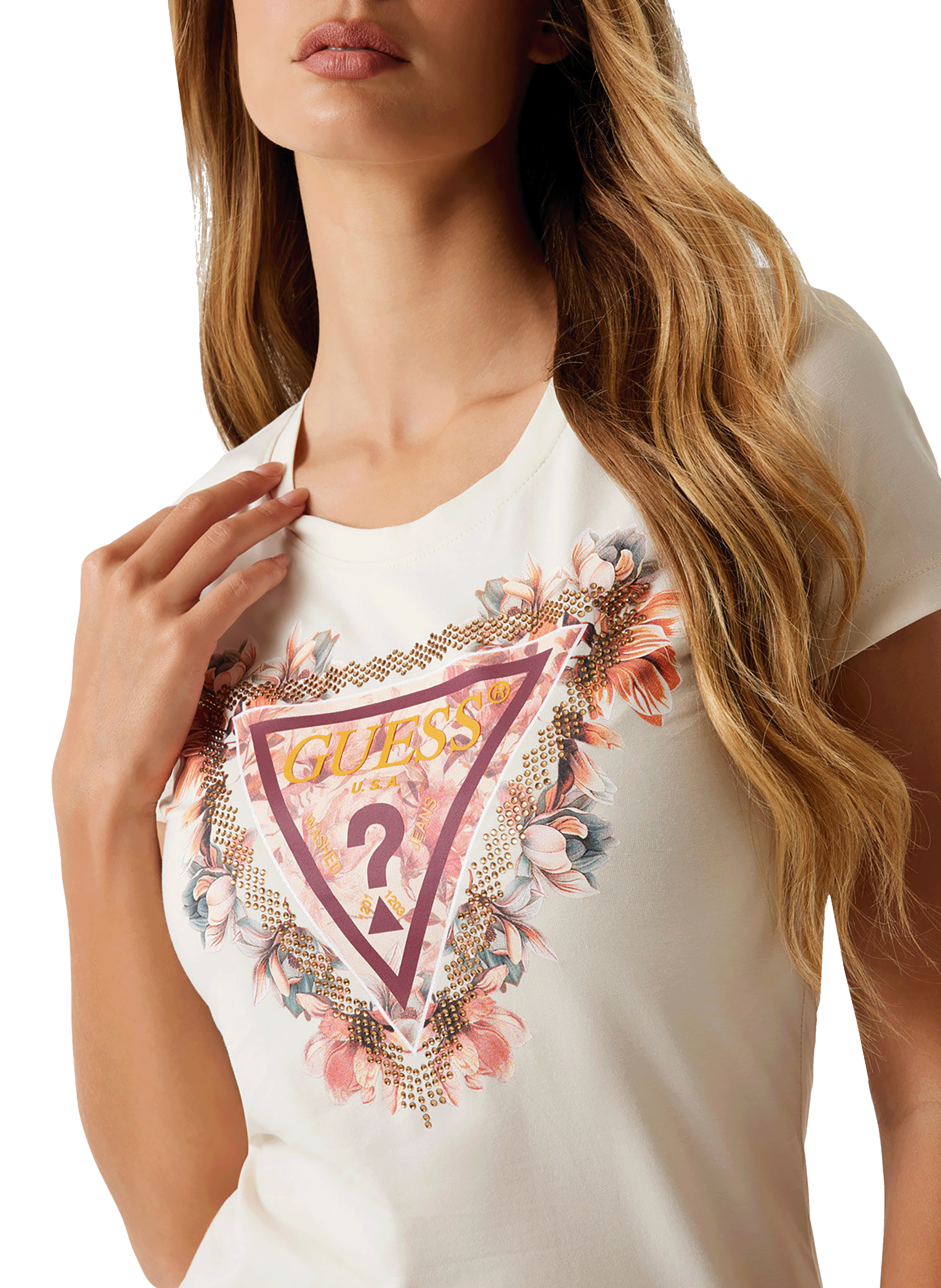 Printed T-shirt GUESS Beige