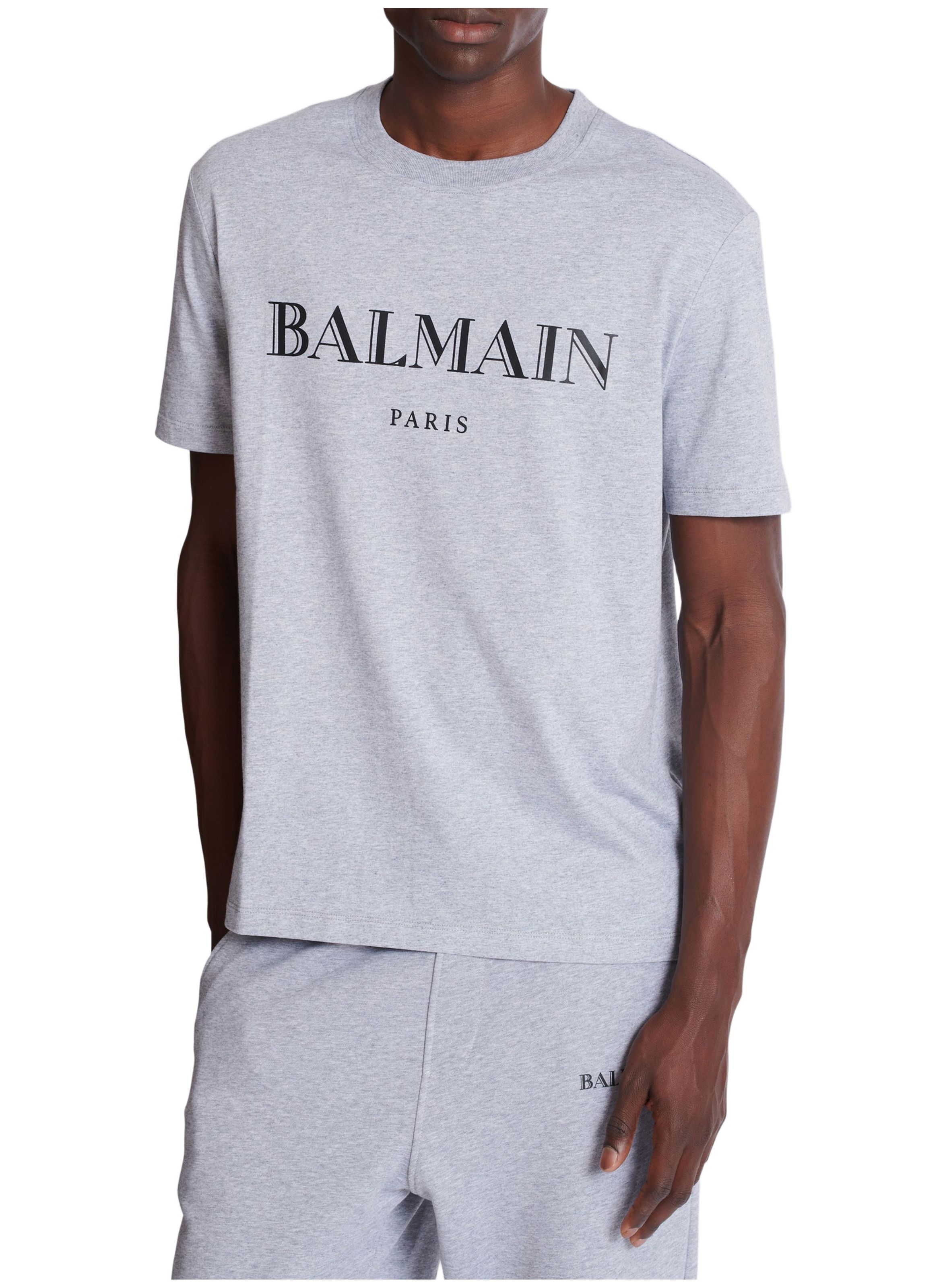 T-shirt avec imprimé balmain BALMAIN Gris