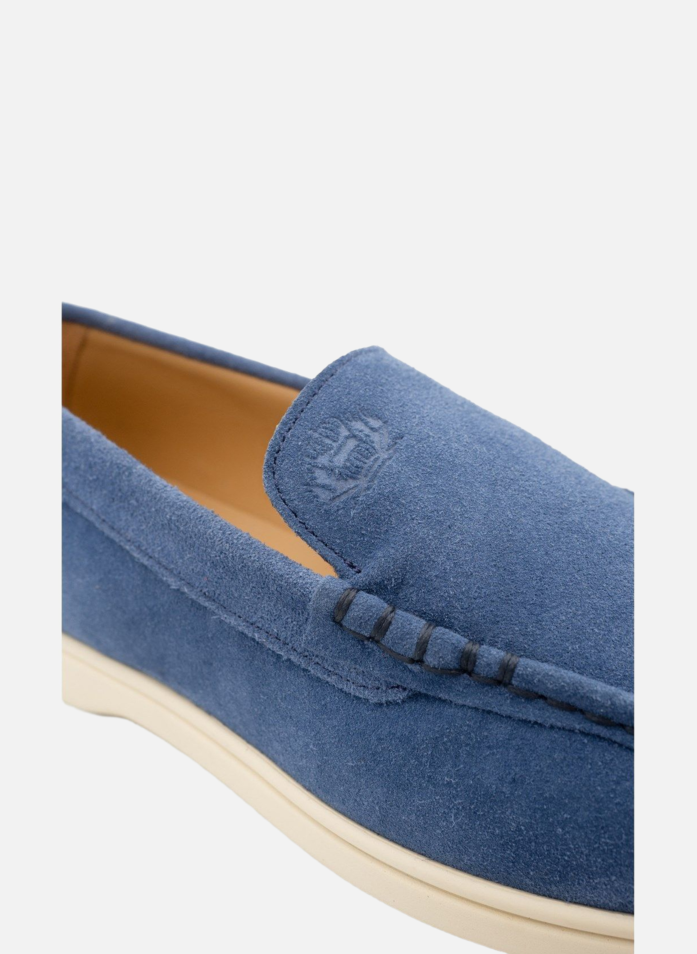 Mocassin velours monaco FINSBURY Bleu