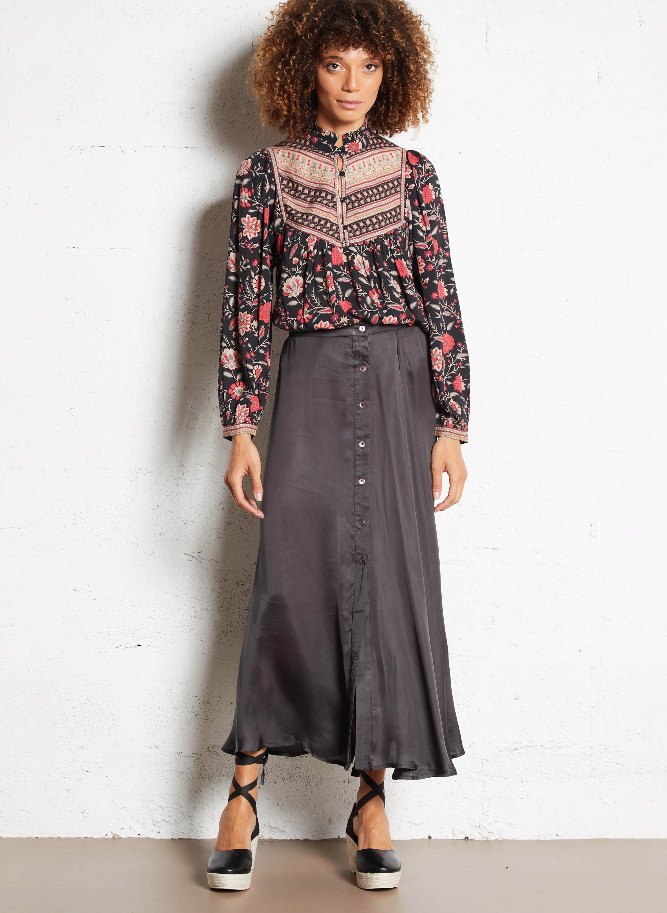 Espadrilles à talon en cuir mélangé IKKS Noir