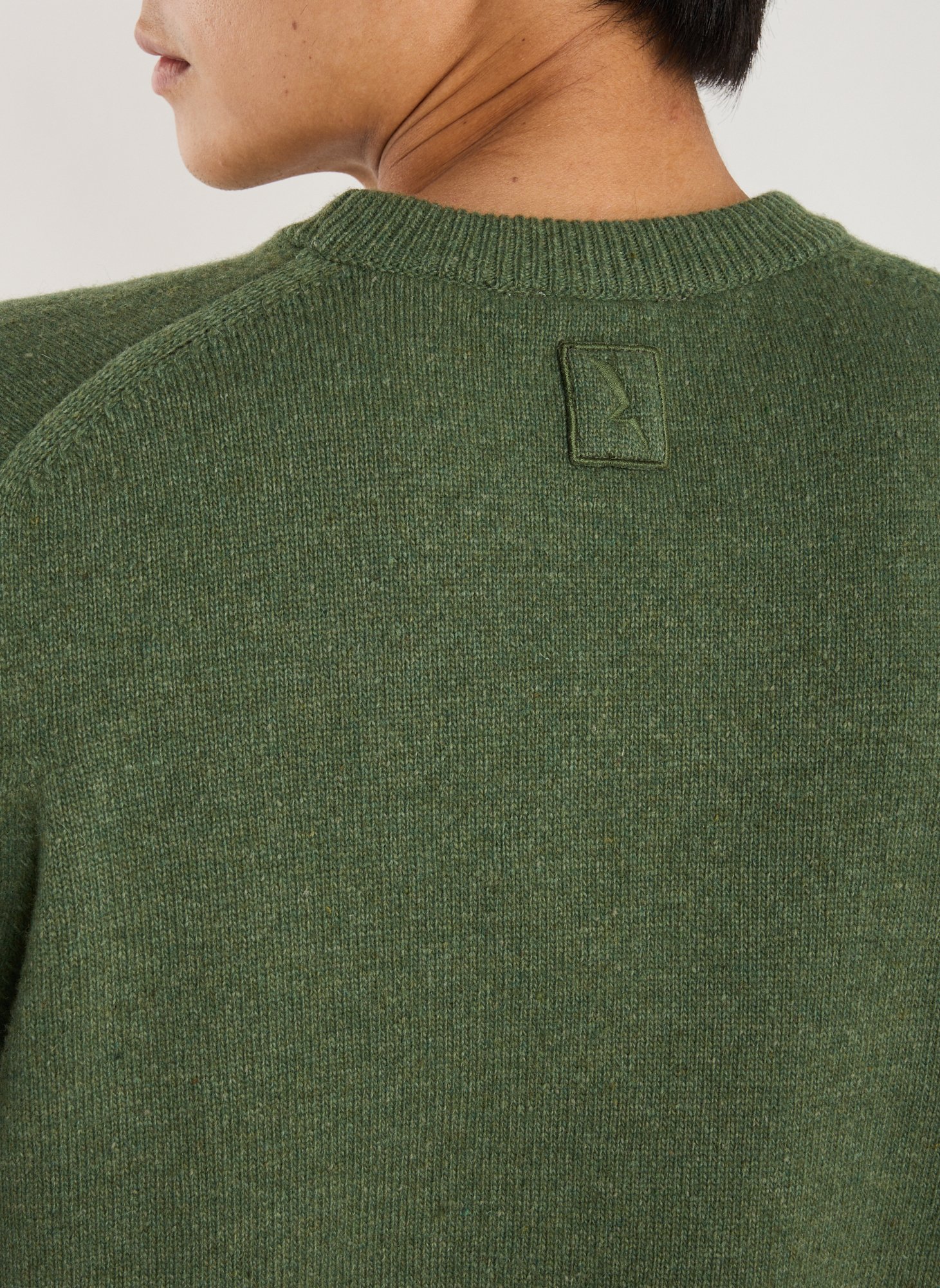 Oversized round neck sweater in blended wool AIGLE Green