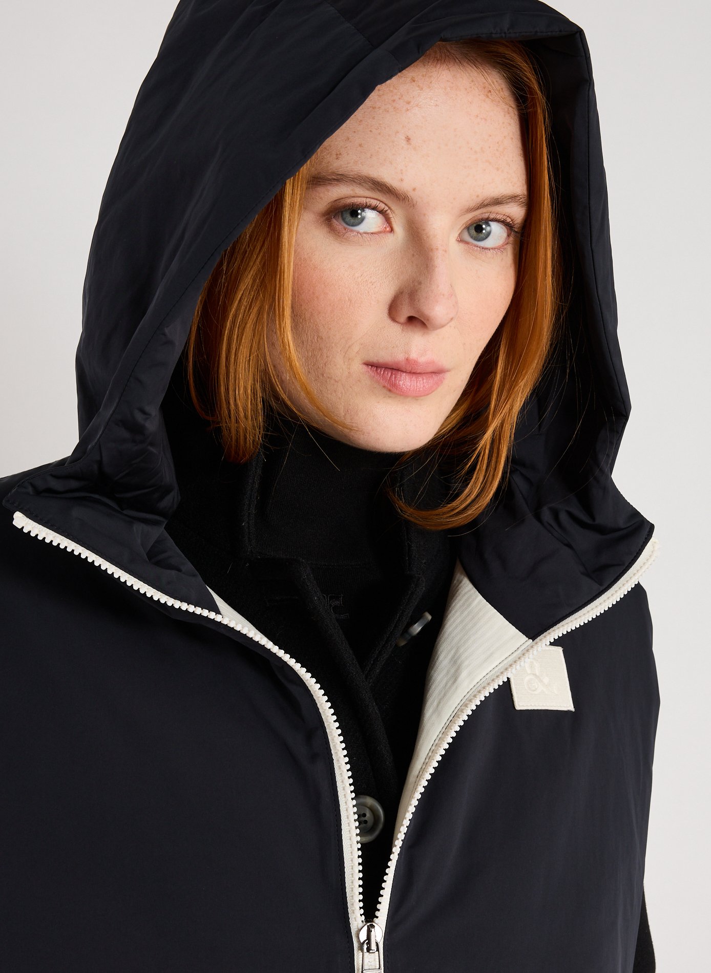 Quilted removable hood TRENCH & COAT Blue