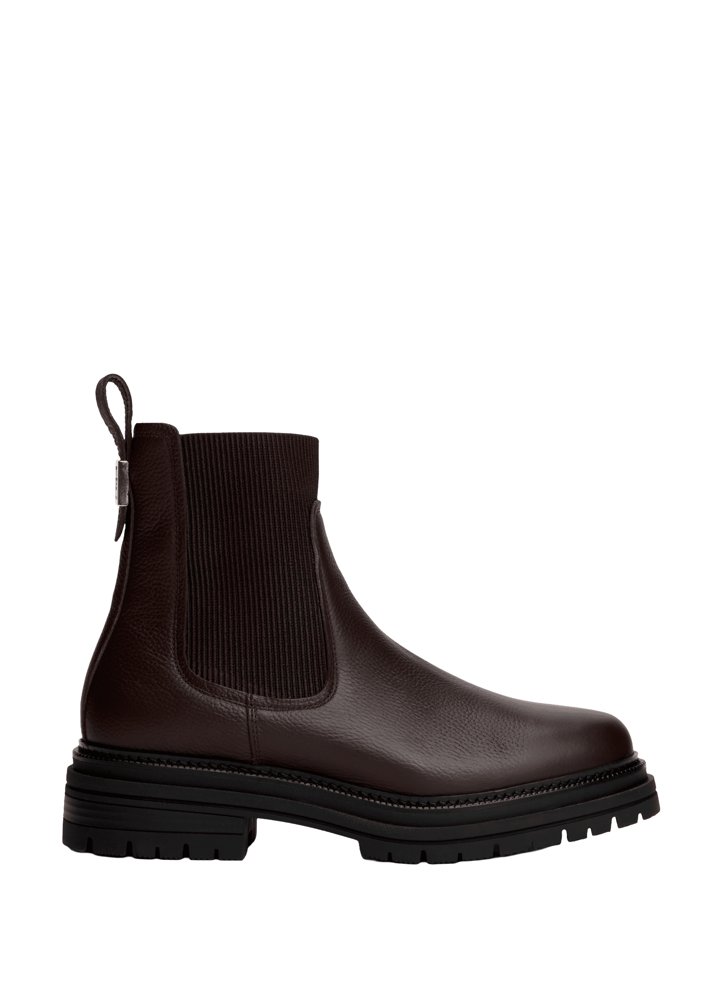 TOMMY HILFIGER Round-toe leather ankle boots Brown