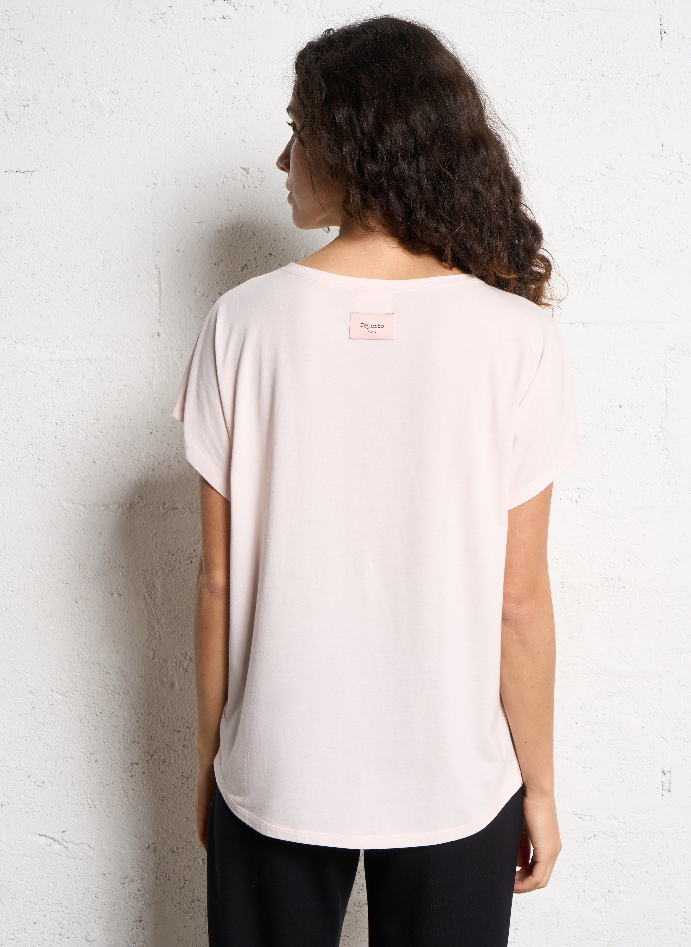 Tee-shit oversize en coton mélangé REPETTO Rose