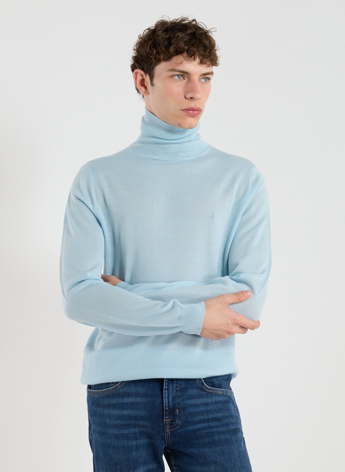 CLOSED Pull col roulé en laine Bleu