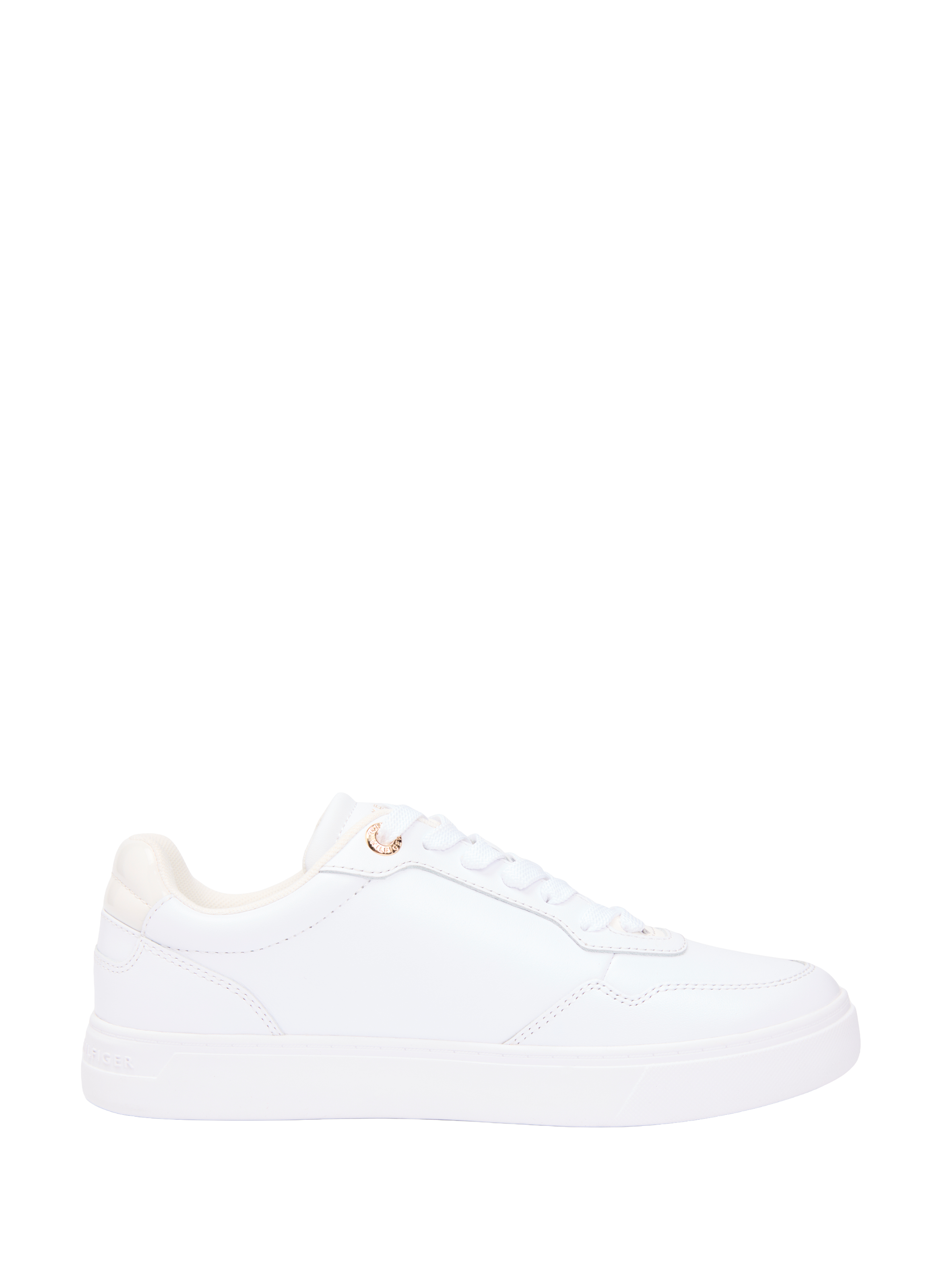Low leather sneaker with laces TOMMY HILFIGER White