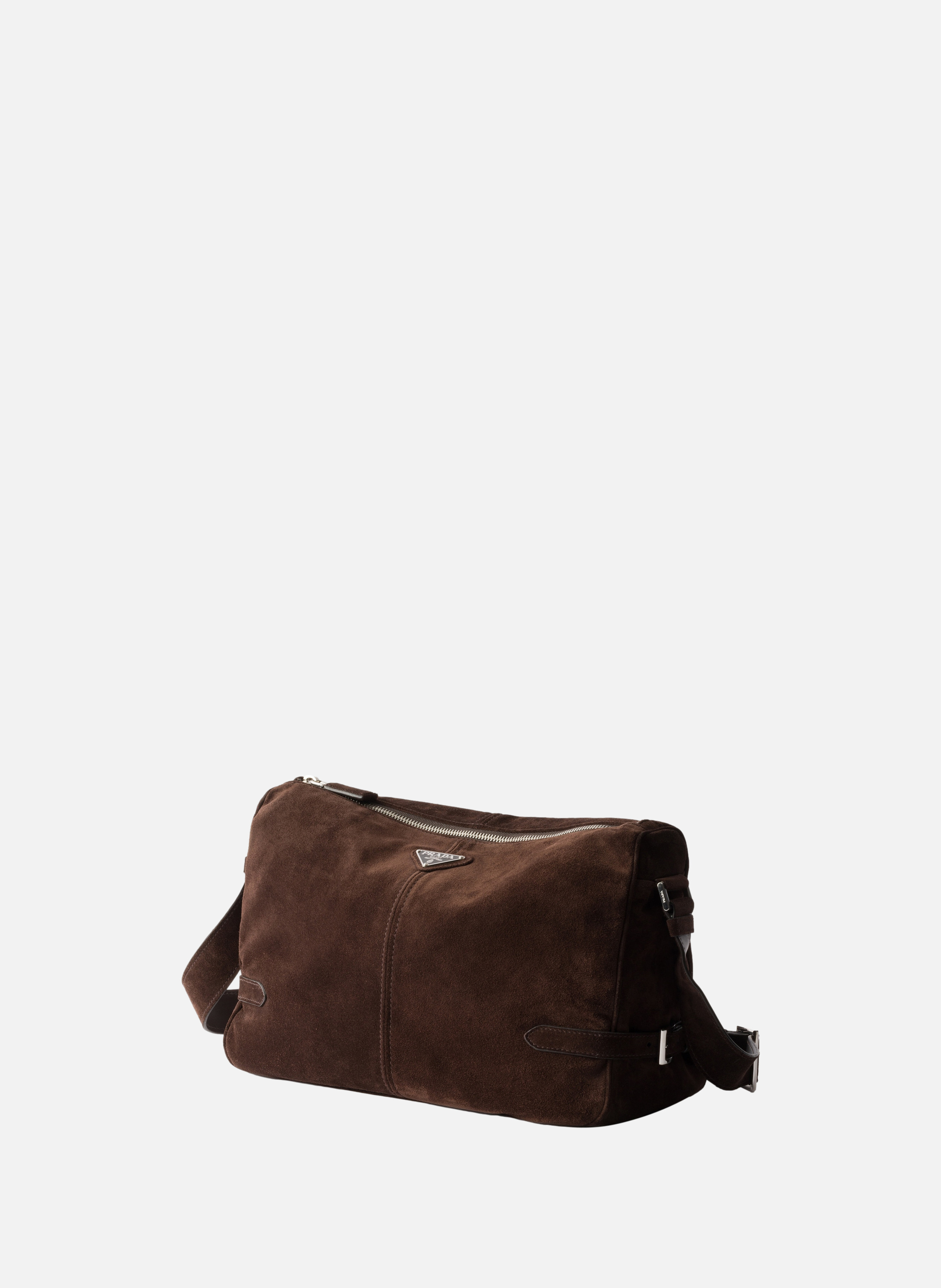 Sac à bandoulière en suède PRADA Marron