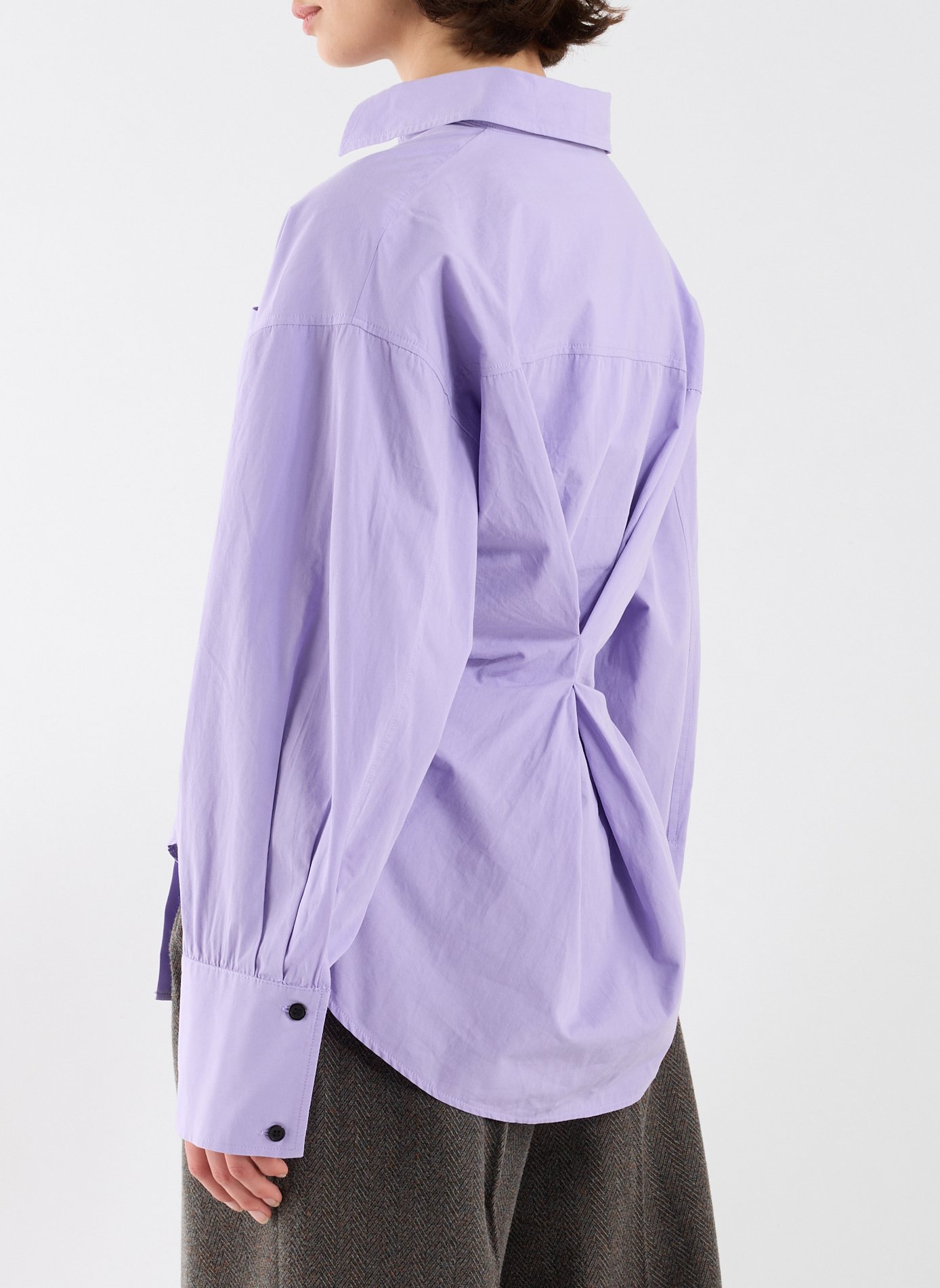 Asymmetrical cotton shirt TOPSHOP Purple