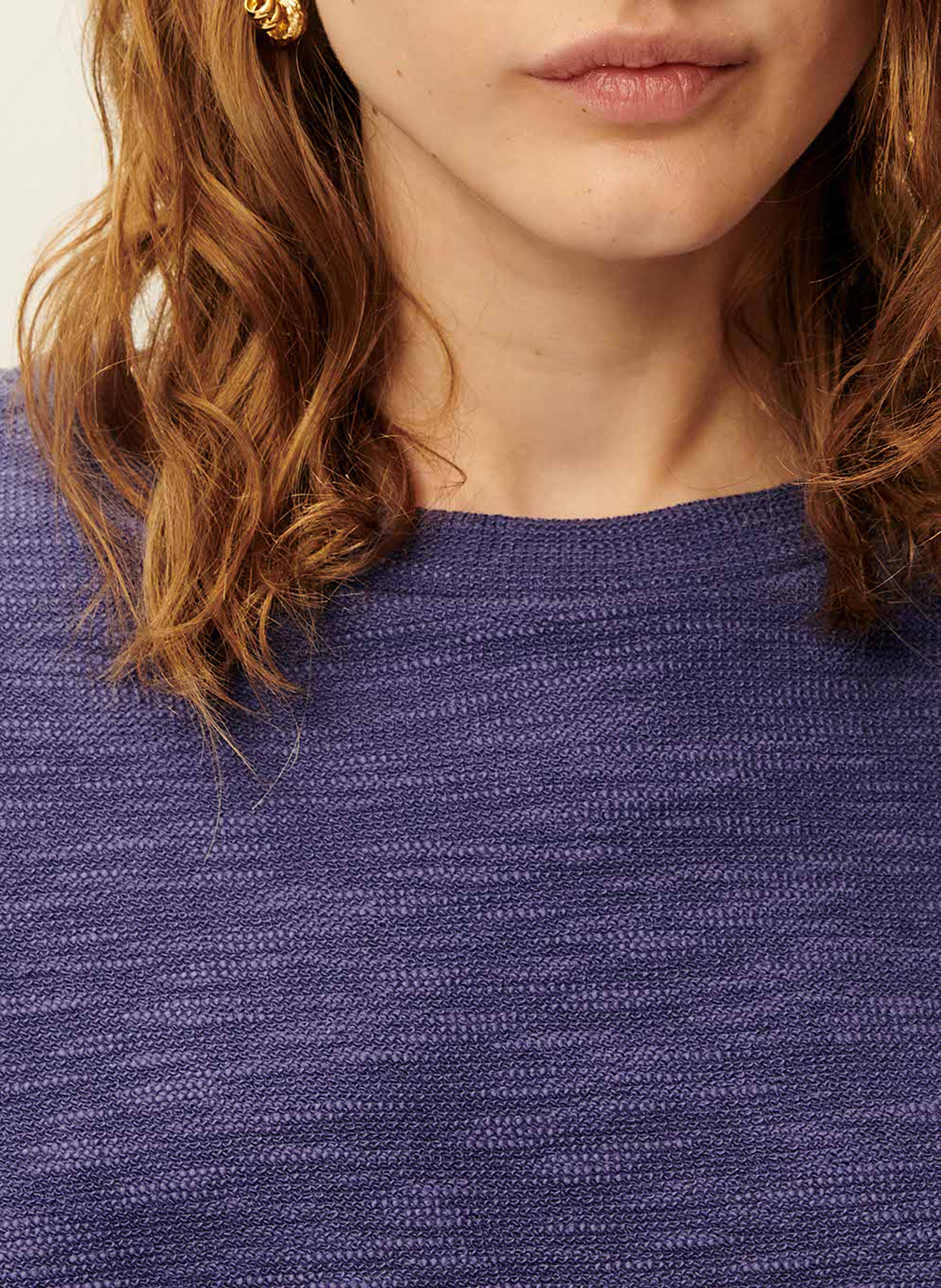 Pull col rond en coton mélangé austin SESSUN Bleu