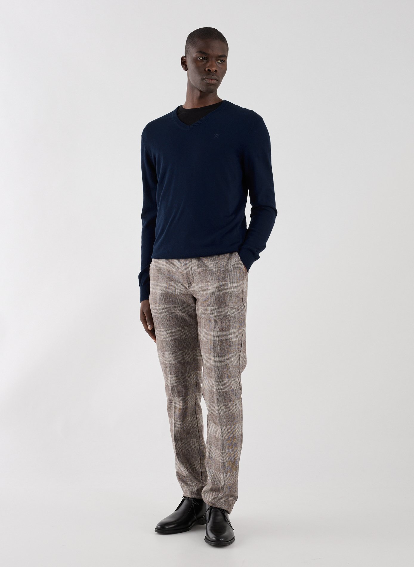 Cotton V-neck jumper HACKETT Blue