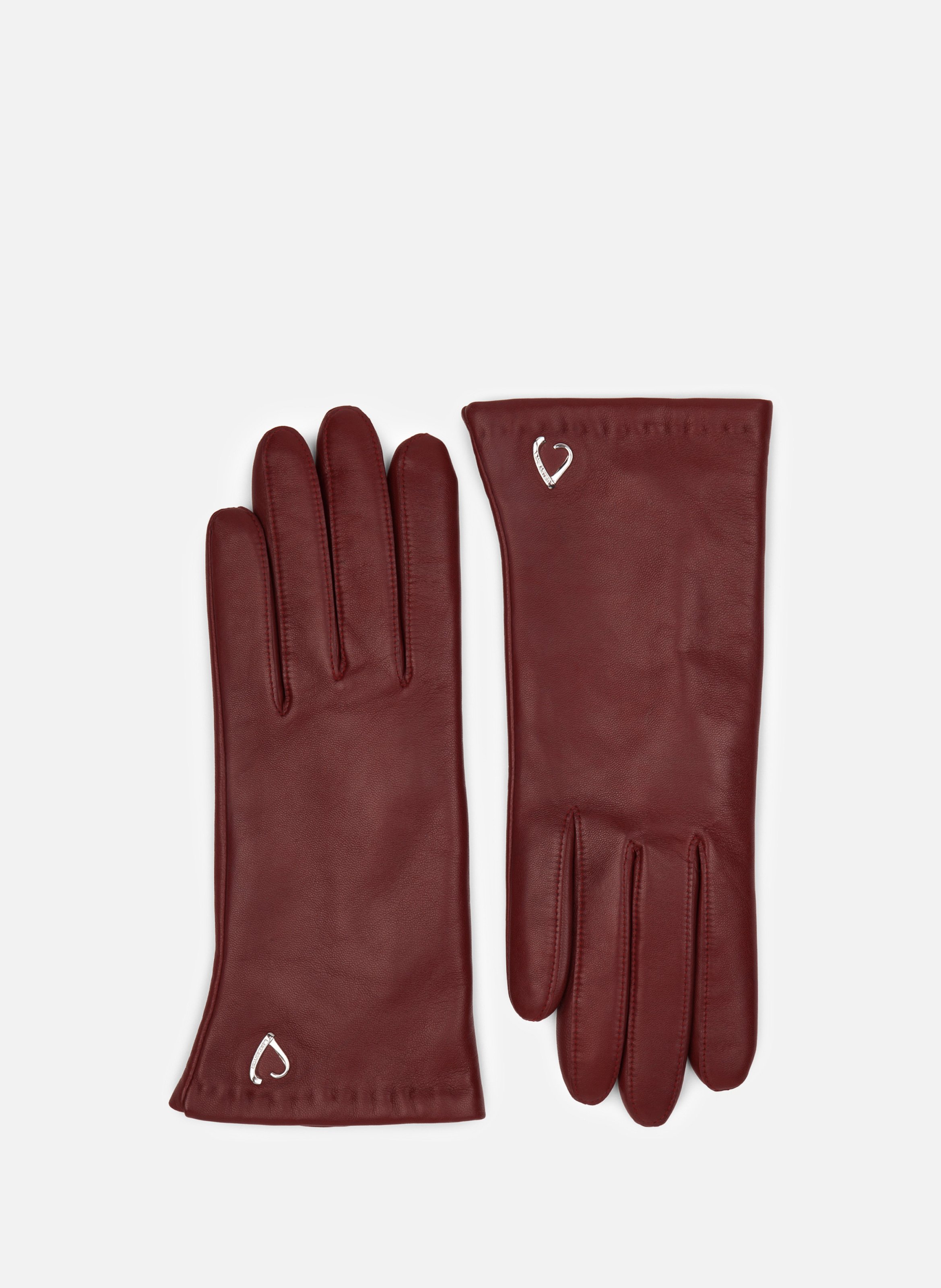 Gants en cuir d'agneau lisse LANCASTER Rouge