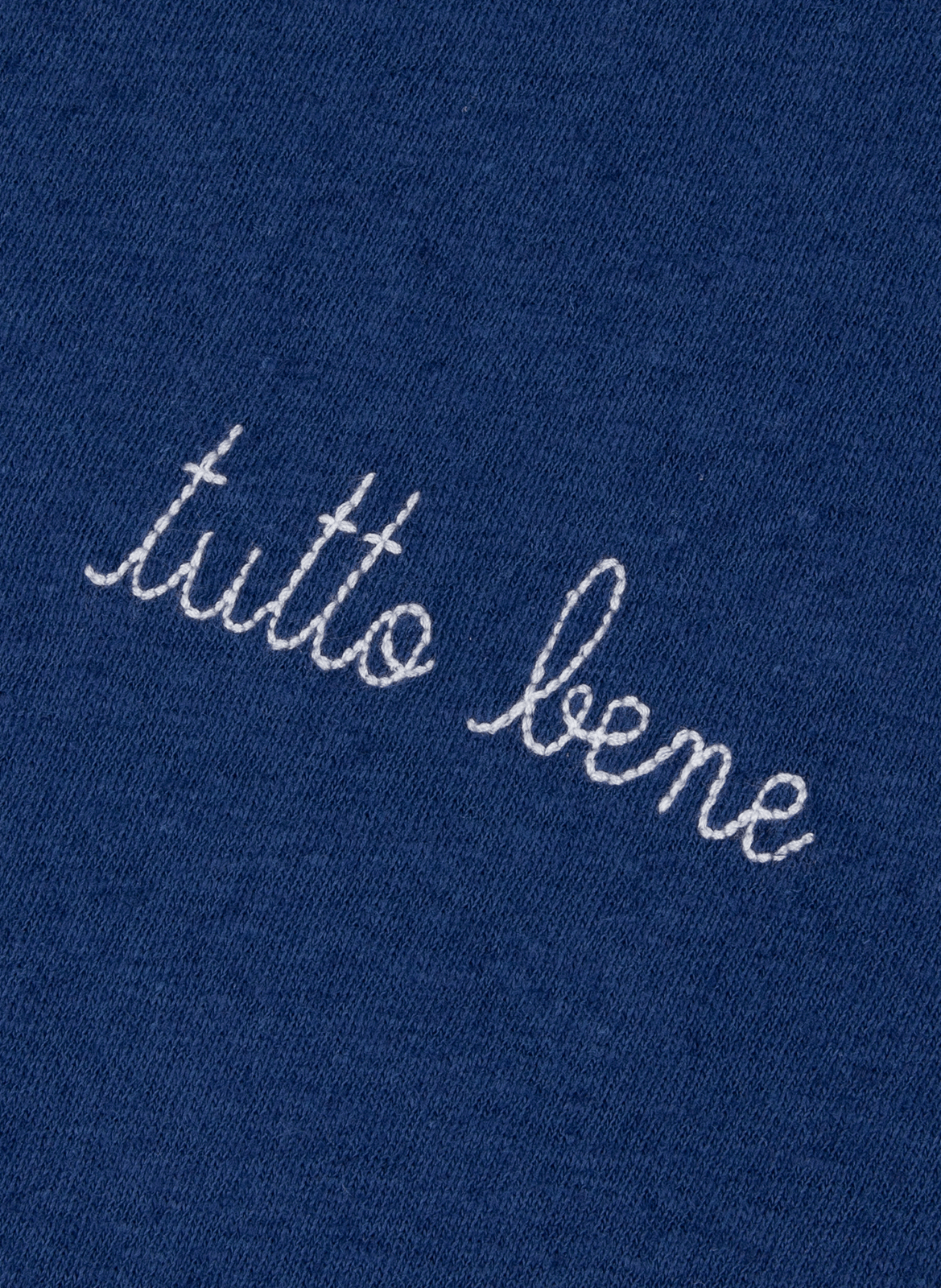 T-shirt Villiers brodé en lin et coton MAISON LABICHE Bleu