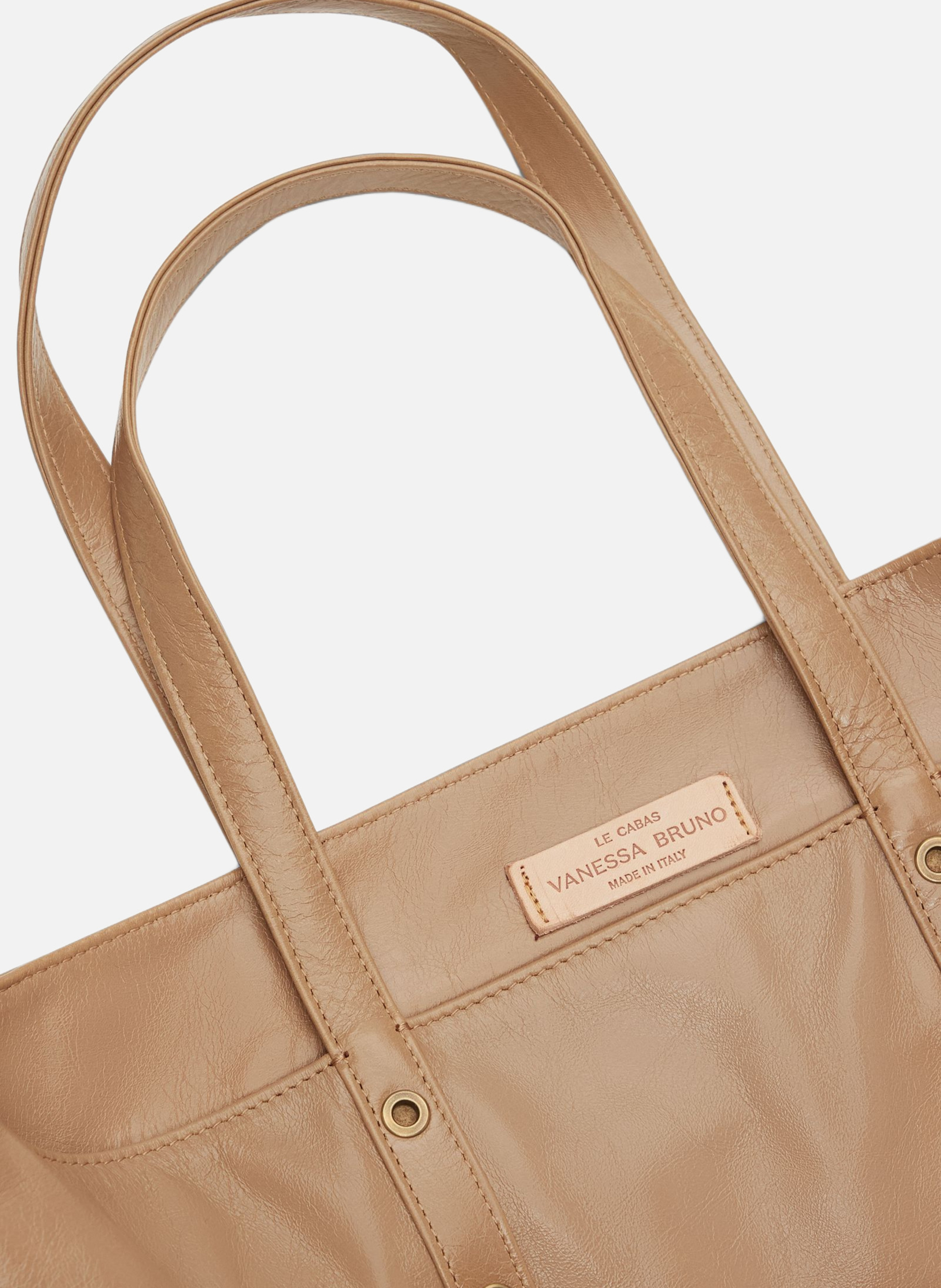 Cabas L en cuir VANESSA BRUNO Beige