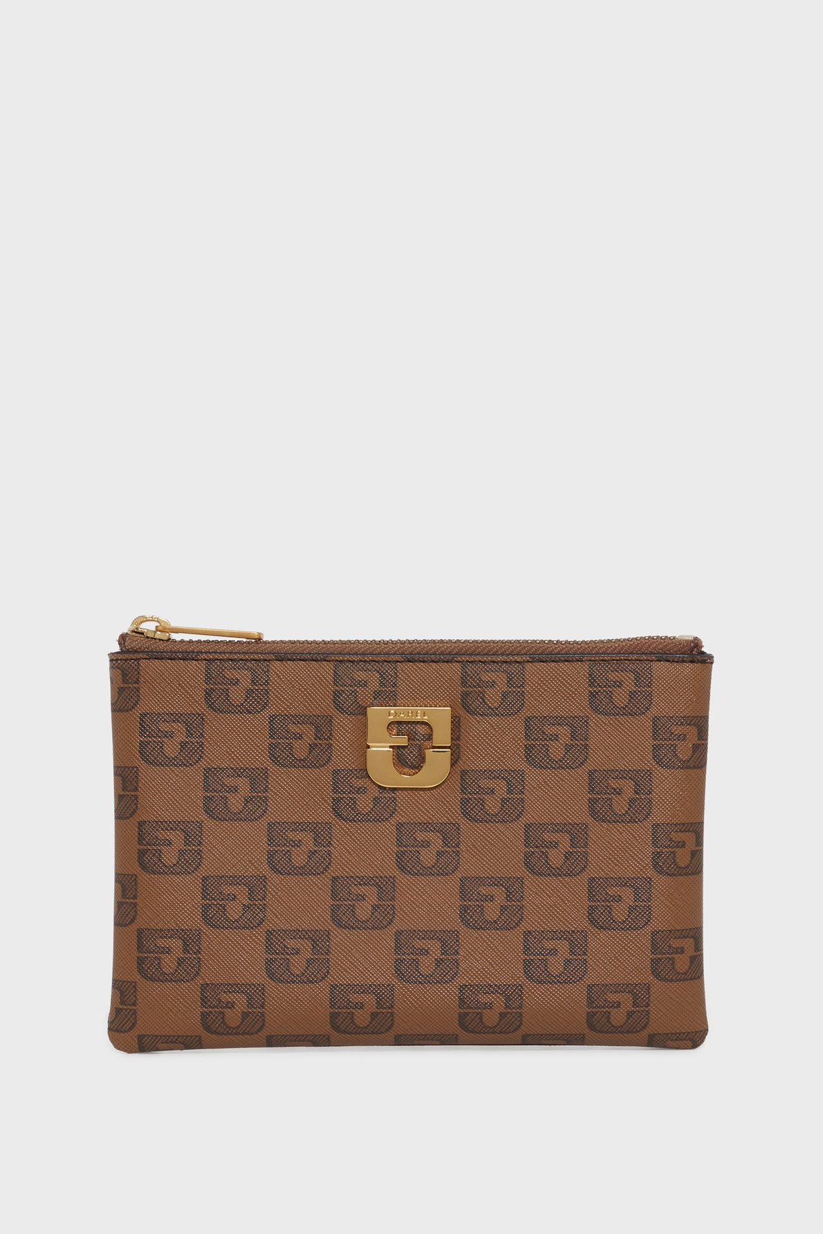 Trousse en toile enduite monogrammée – pochette GERARD DAREL Marron