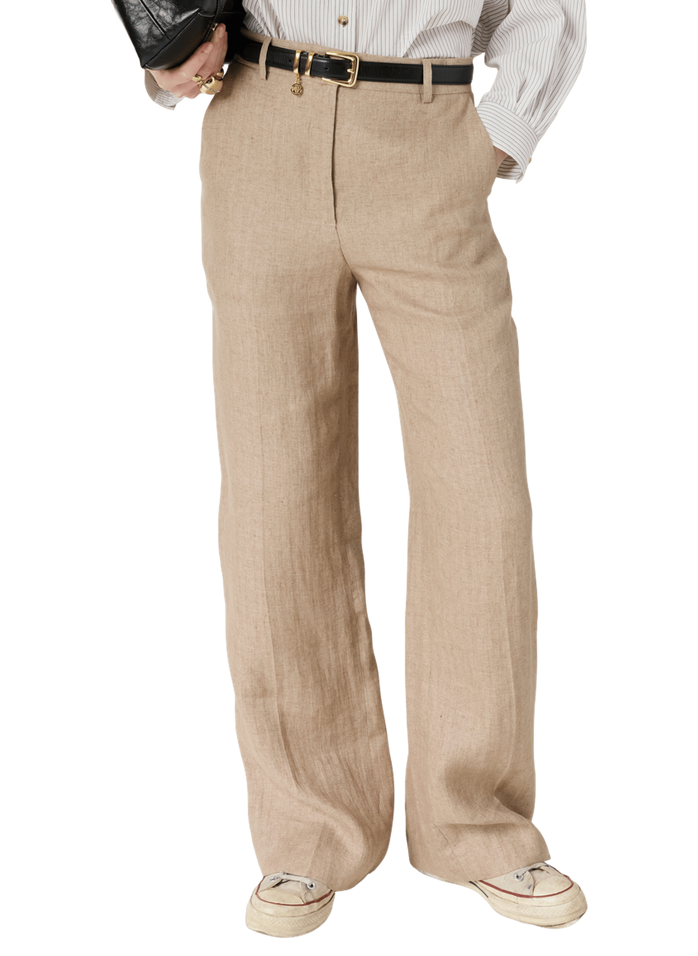 Pantalon large en lin - abigail GERARD DAREL Beige