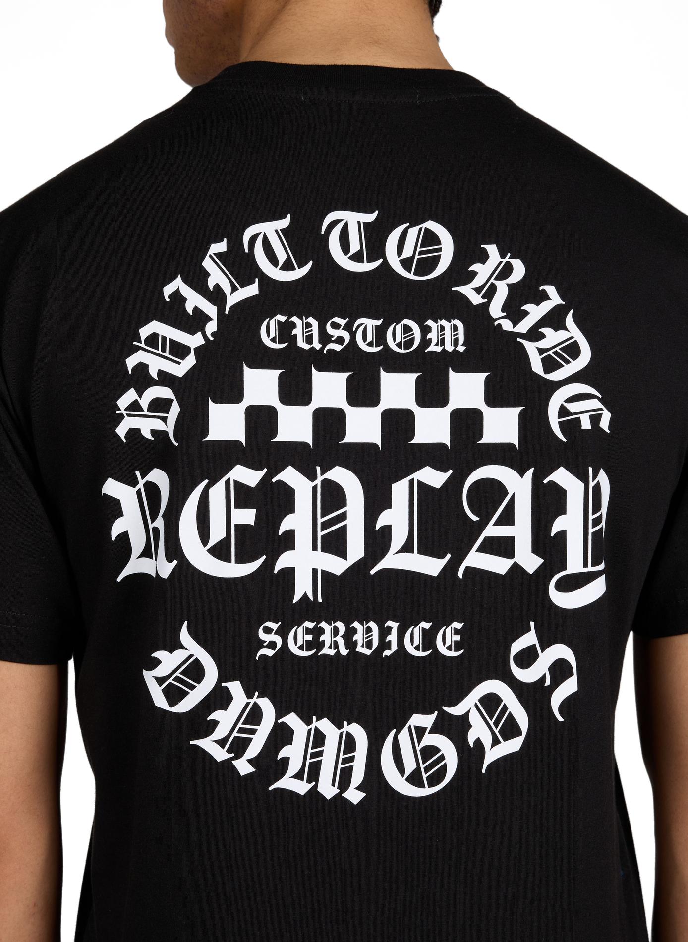 T-shirt imprimé en coton REPLAY Noir