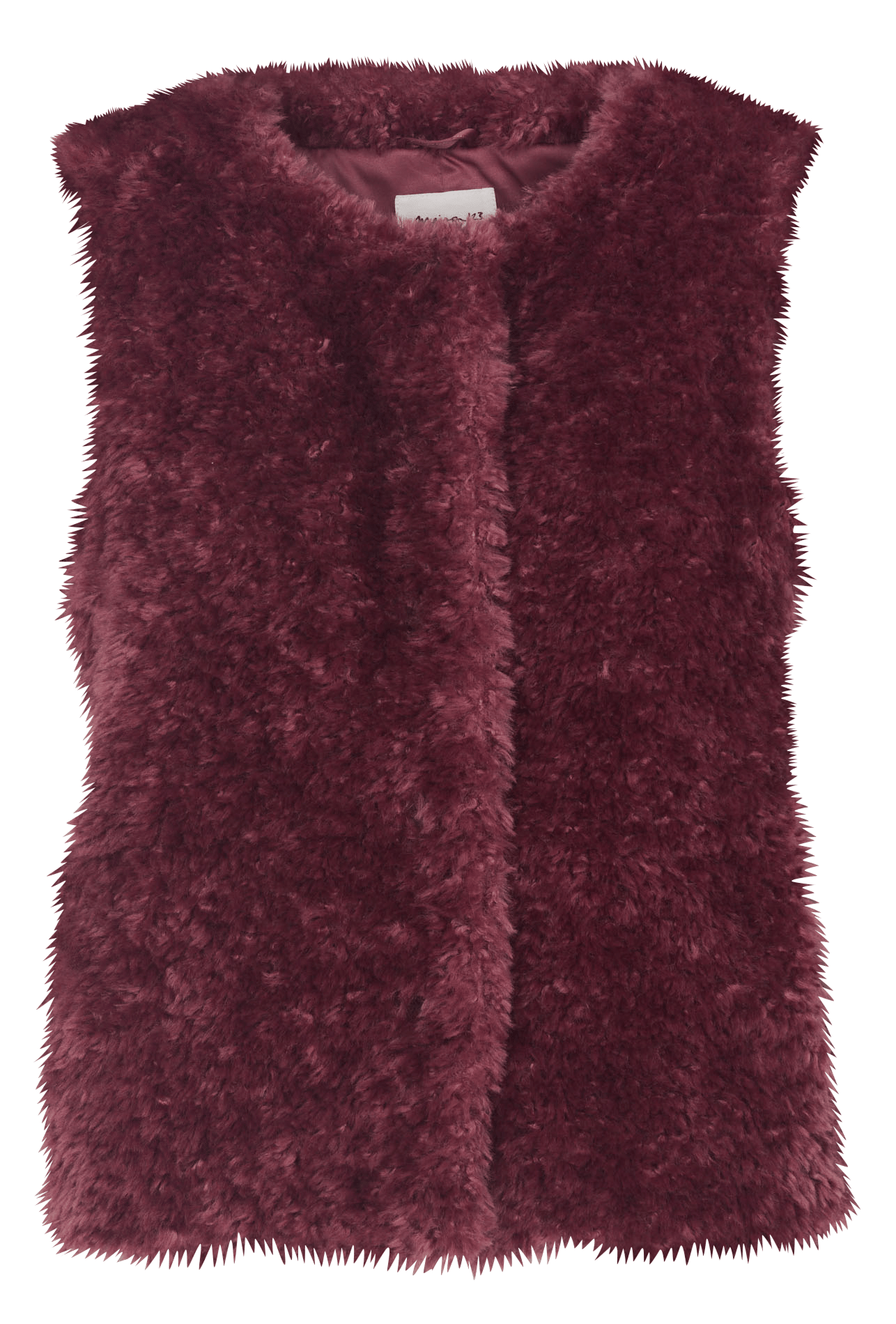 Veste droite col rond en fourrure synthétique brooklyn MAISON 123 Rose