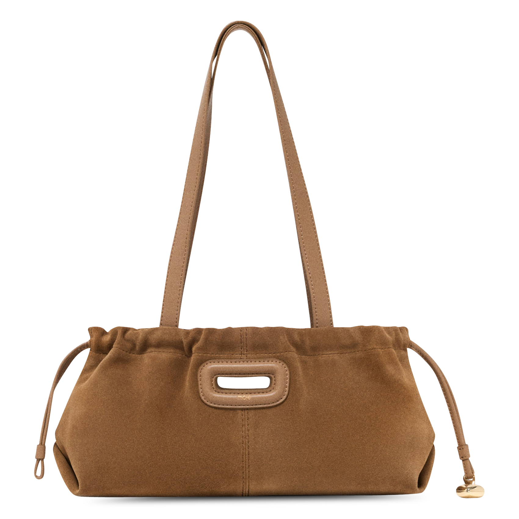 Sac porté épaule en cuir MAJE Beige
