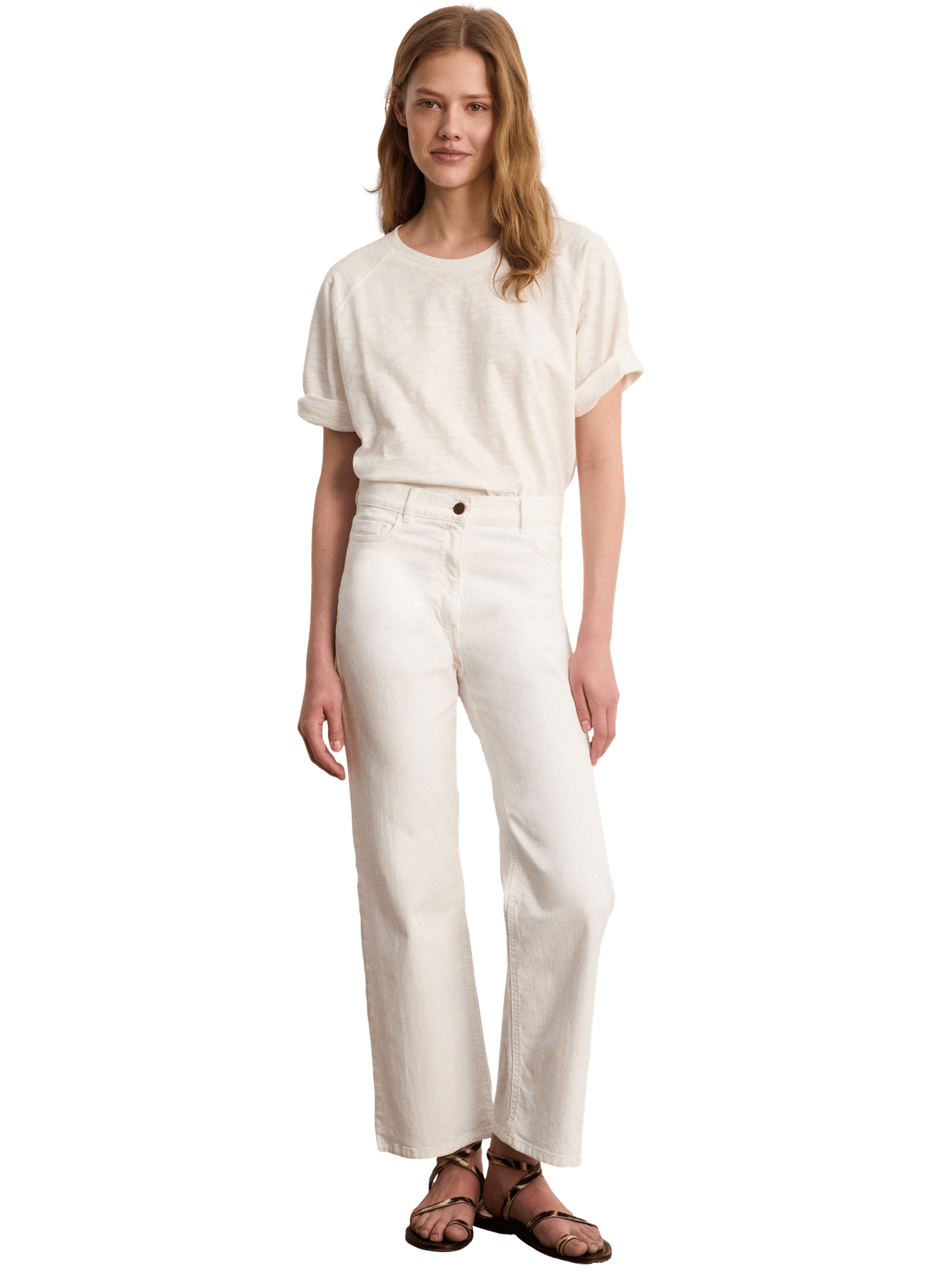 Jean droit uni - bindia PABLO Blanc