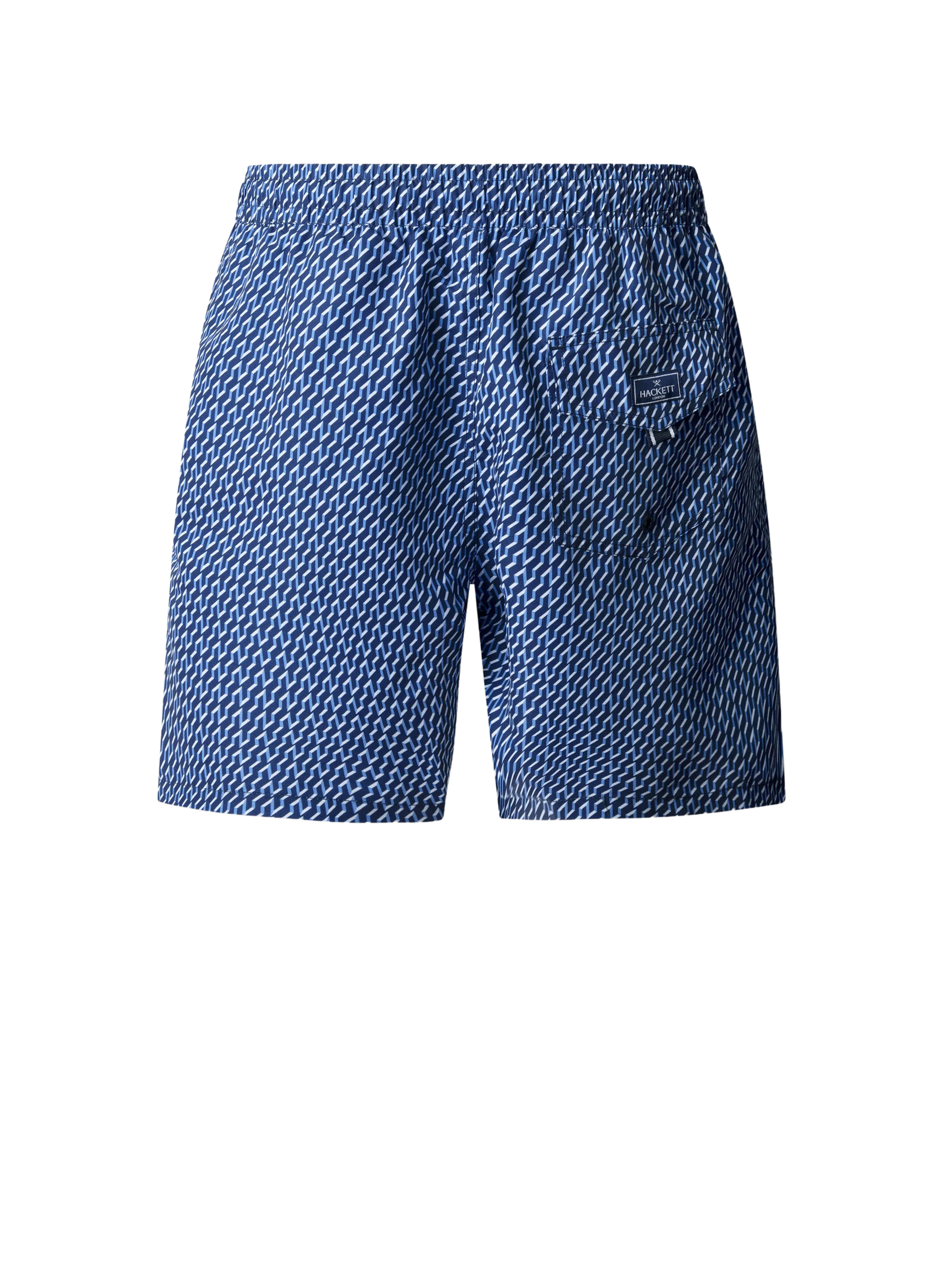 Short de bain à imprimé géométrique HACKETT Bleu