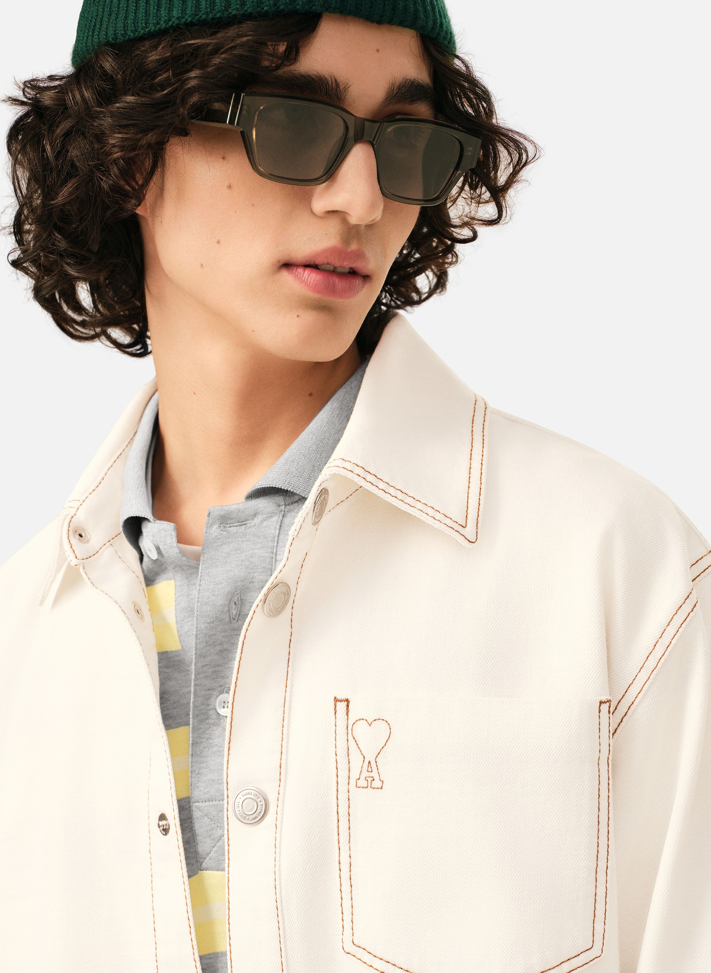 Surchemise ami de coeur en coton AMI PARIS Blanc