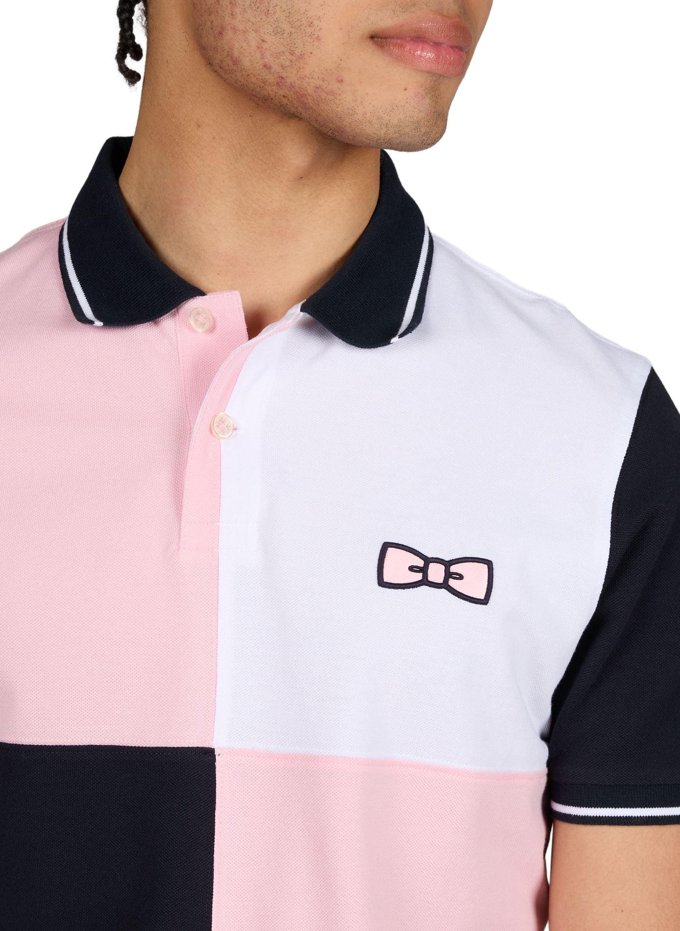 Short-sleeved cotton piqué polo EDEN PARK Pink
