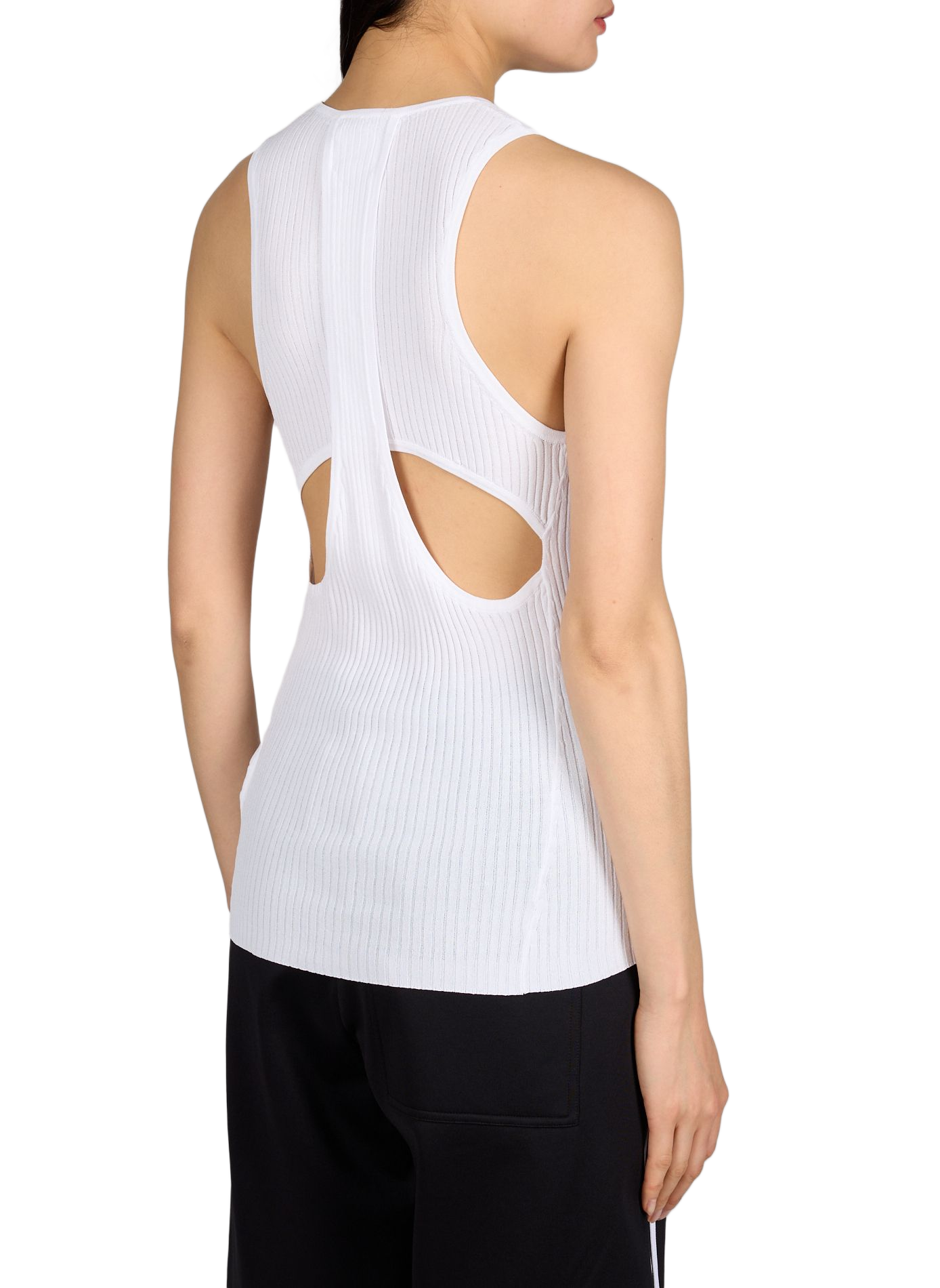 Top moulant côtelé TIBI Blanc