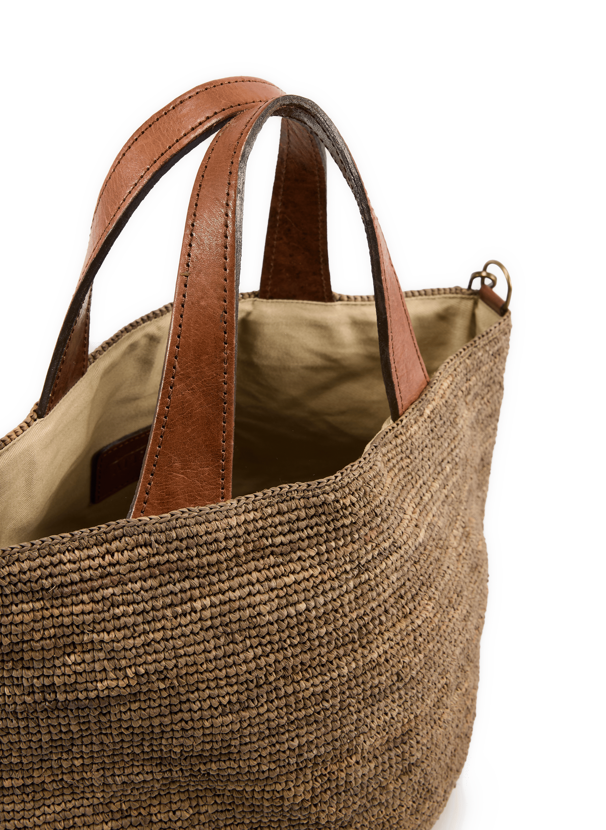 Sac Mirozy en raphia et coton IBELIV Marron
