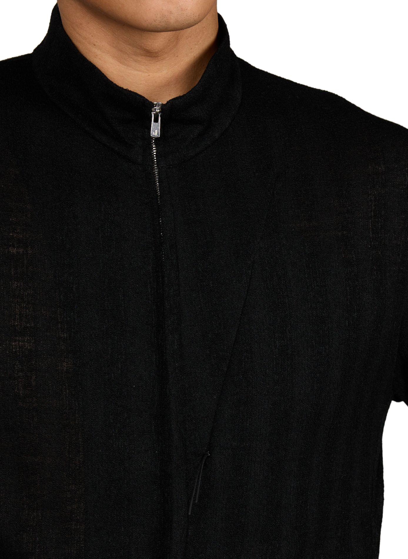 Veste à col montant et ourlet asymétrique en laine mélangée POST ARCHIVE FACTION Noir