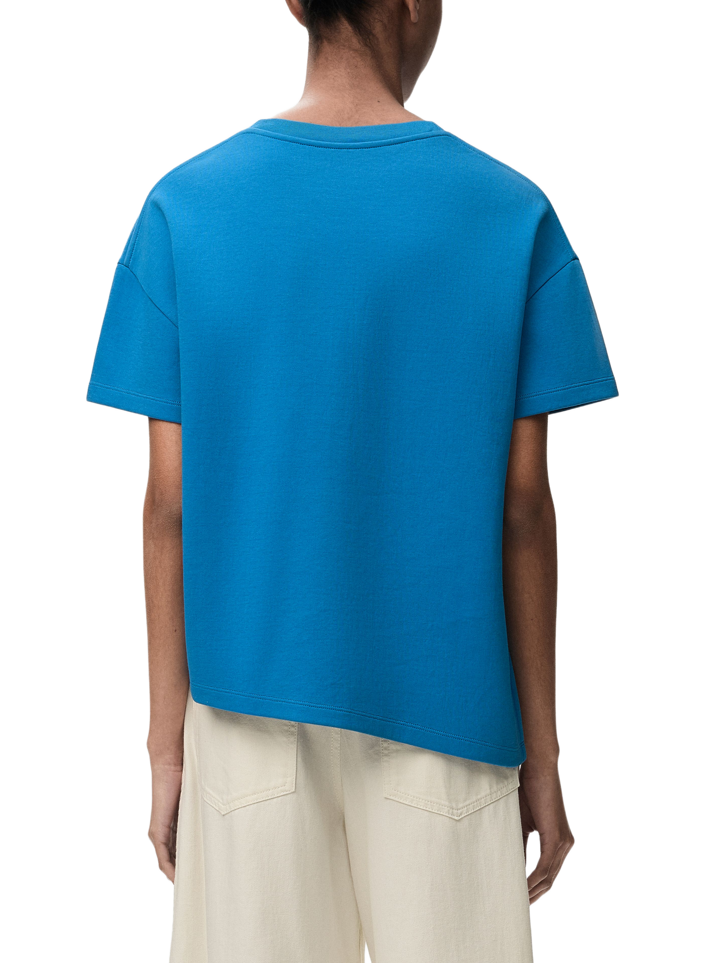 Asymmetric blended cotton T-shirt LOEWE Blue