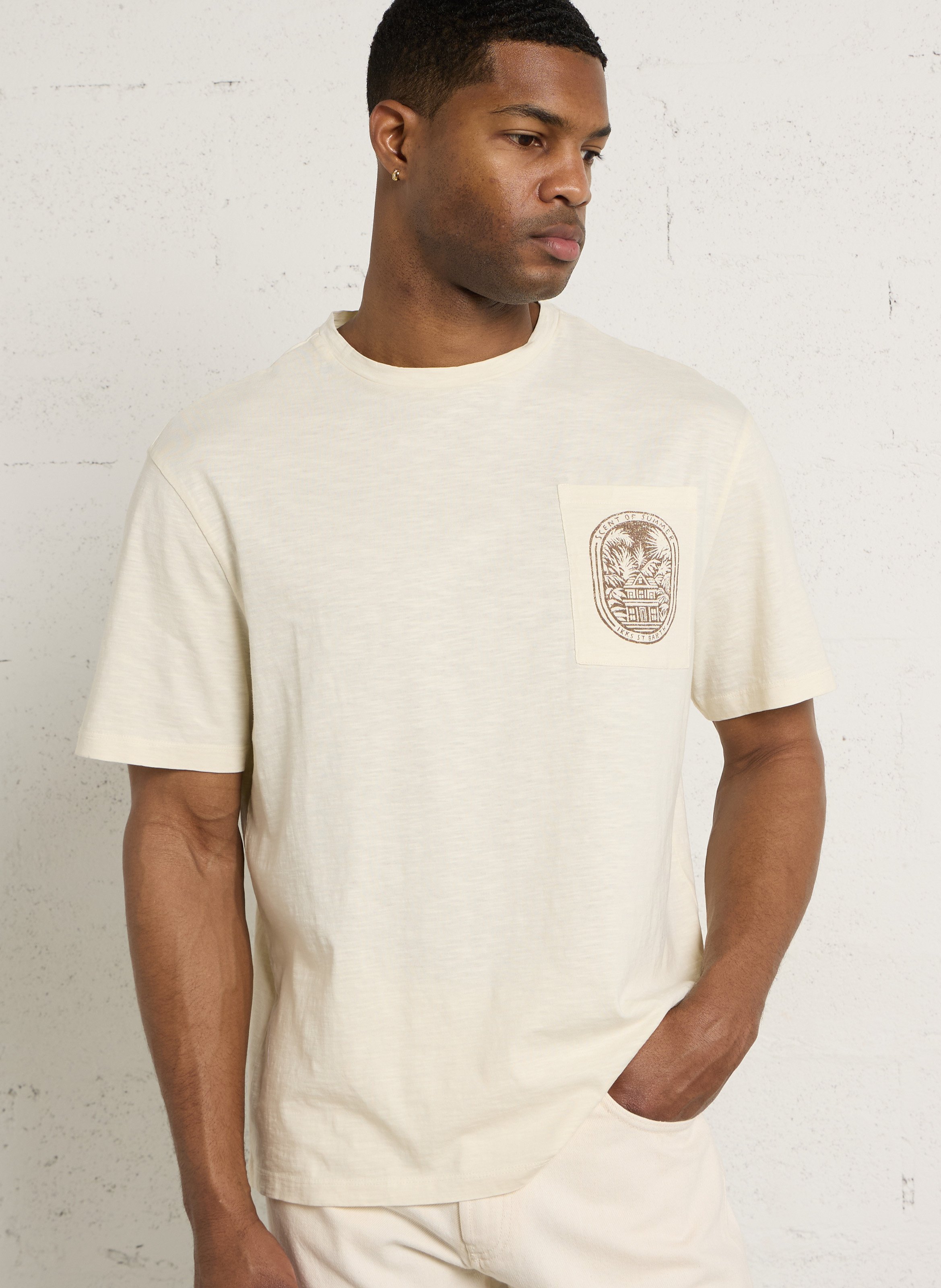 Tee-shirt col rond en coron IKKS Blanc