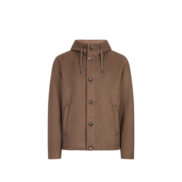 Manteau texturé coupe droite à capuche Manteau texturé coupe droite à capuche