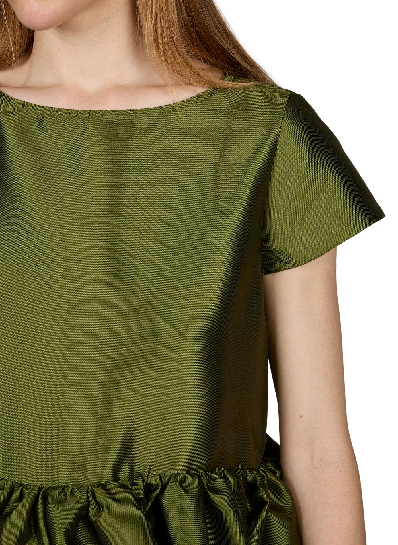 Kurzes Kleid aus recyceltem Polyester-Mix MARQUES ALMEIDA Khaki