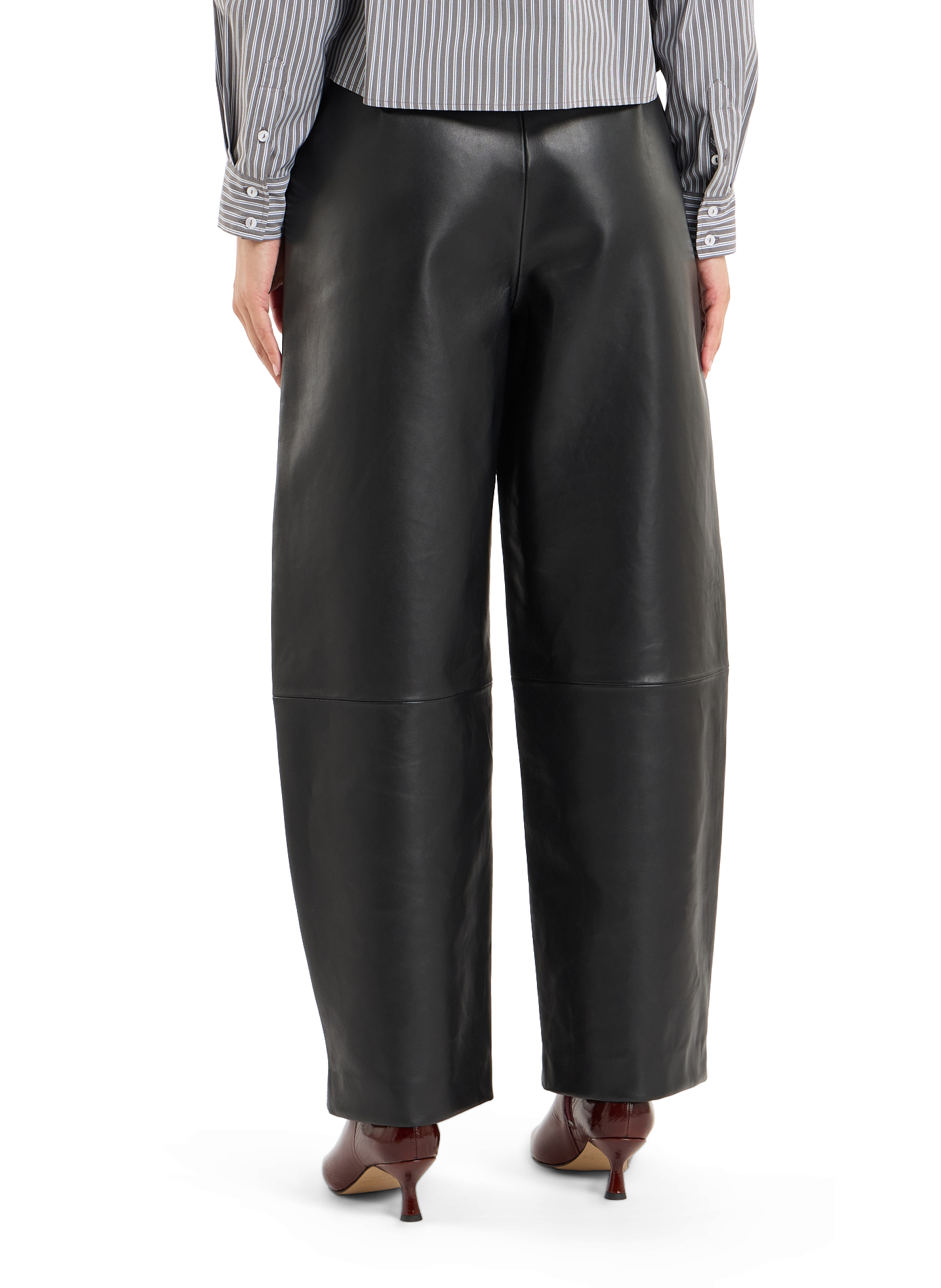 Wide leather pants SAISON 1865 Black