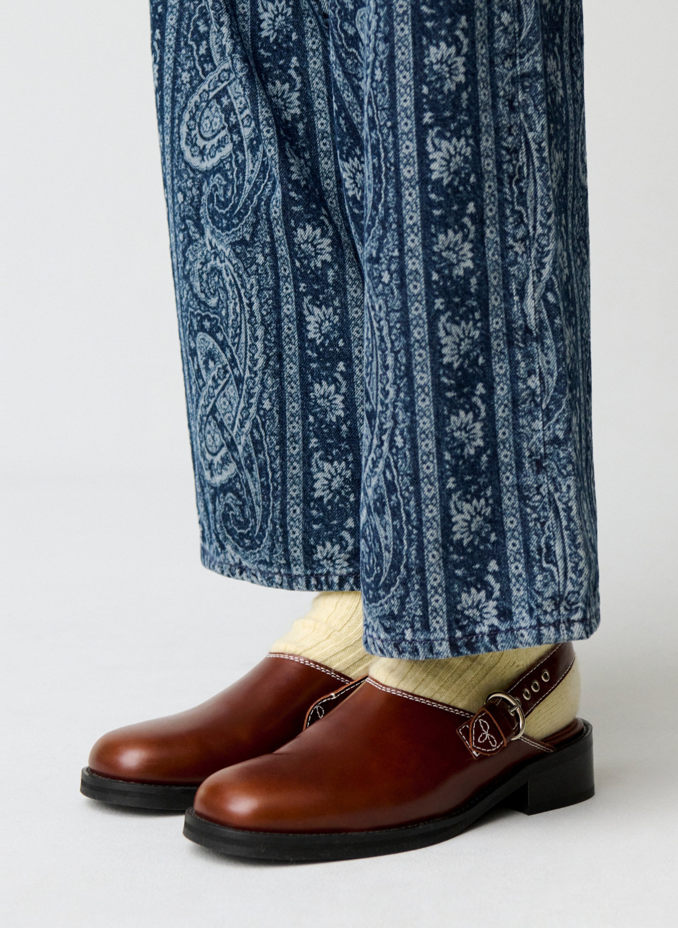 Mules en cuir CLAUDIE PIERLOT Marron