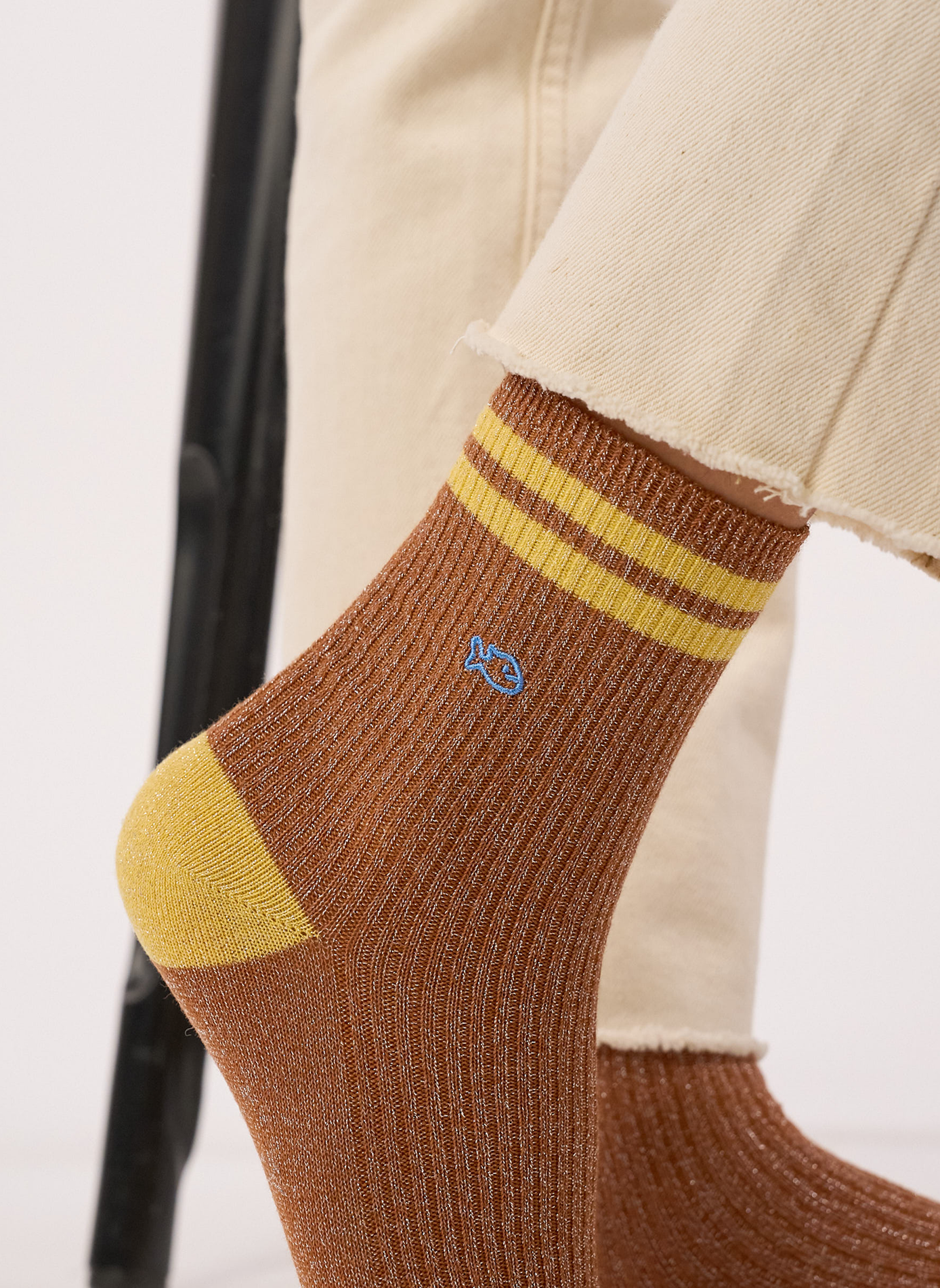 Chaussettes en coton peigné vintage BILLYBELT Marron