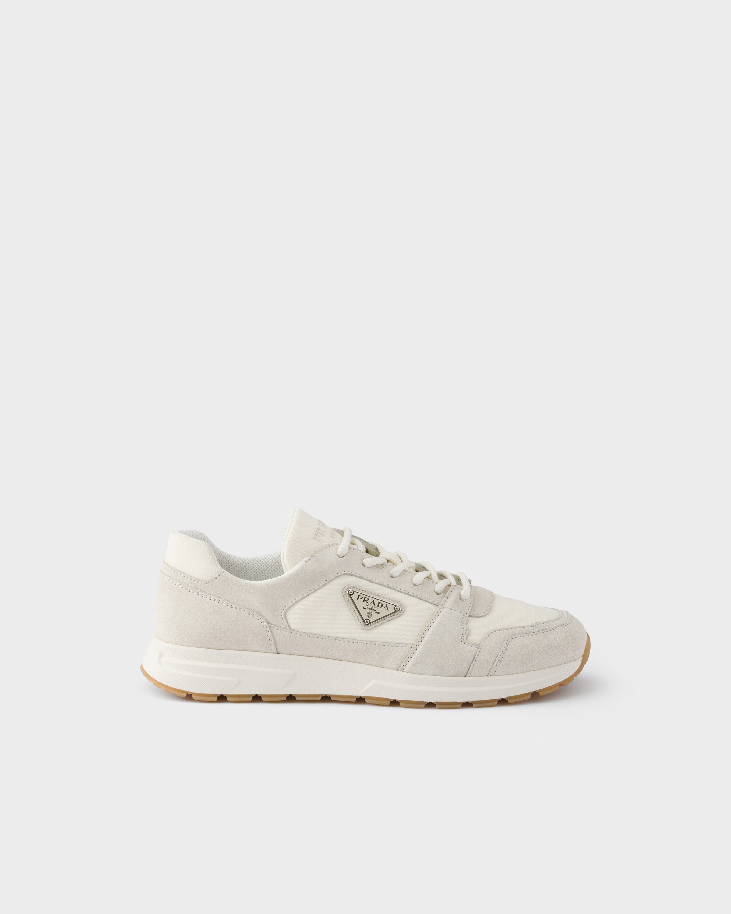 Sneakers prax en daim et re-nylon PRADA Beige