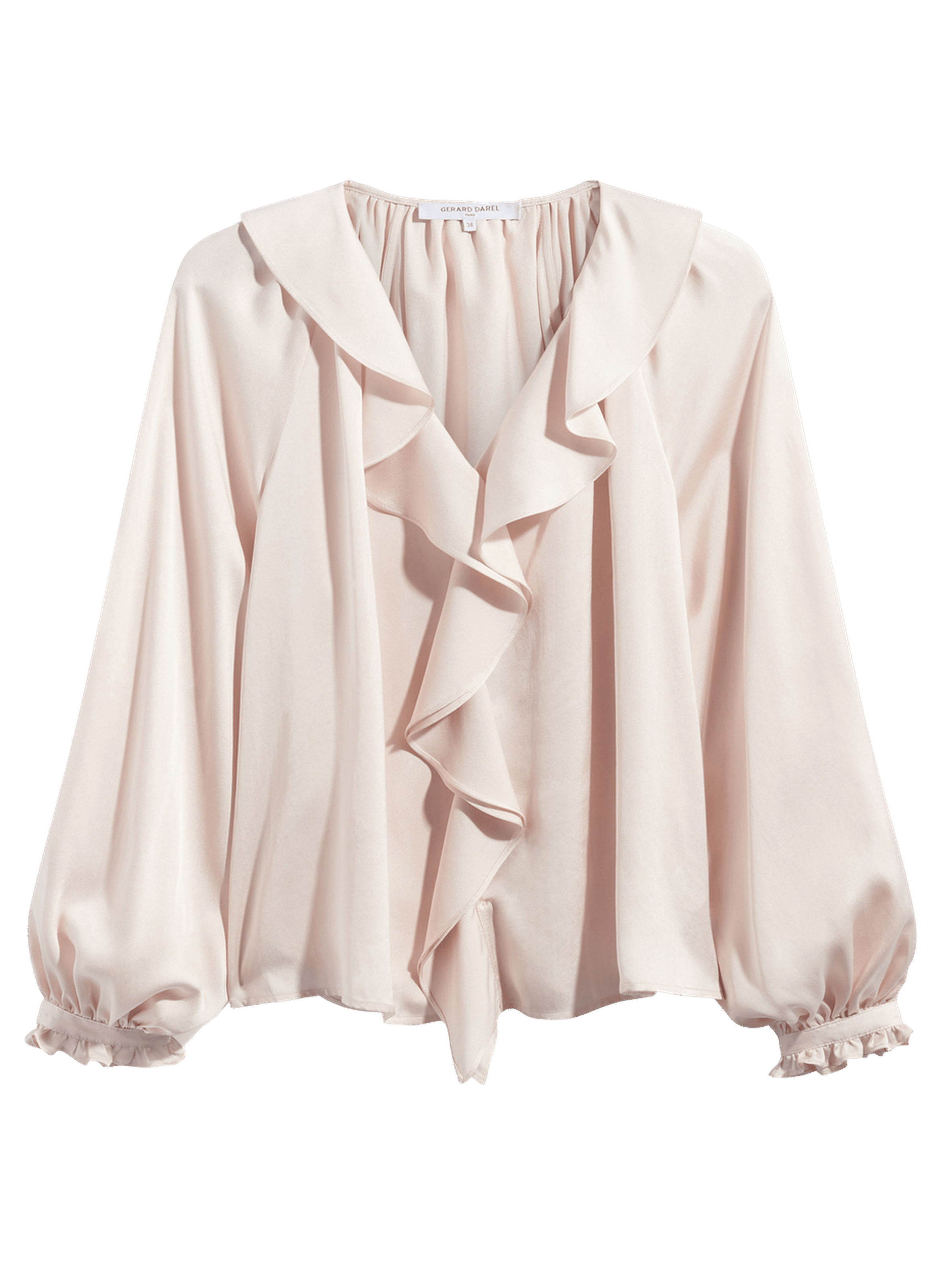Chemise en satin à volants - lori GERARD DAREL Beige